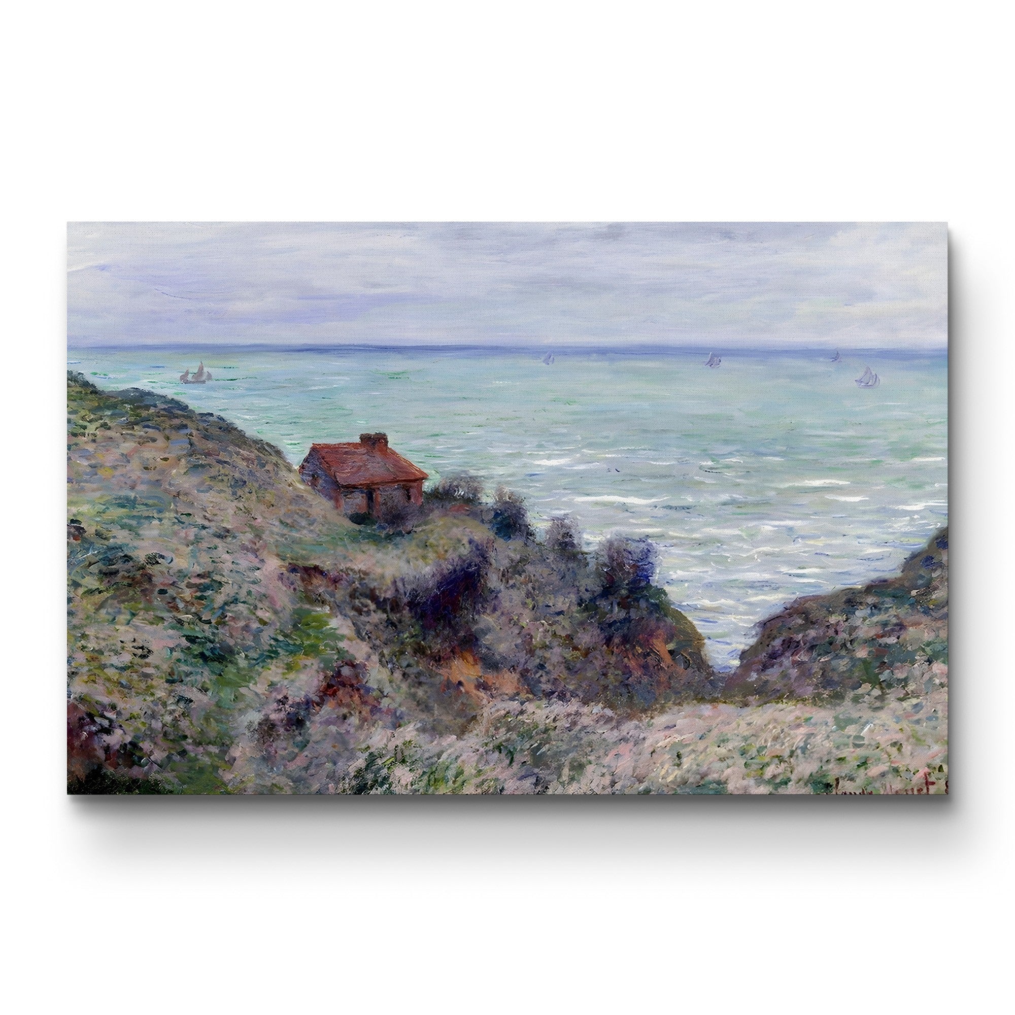 Cabin of the Customs Watch – Claude Monet Wall Art | Impressionist Norman Clifftop Canvas Print