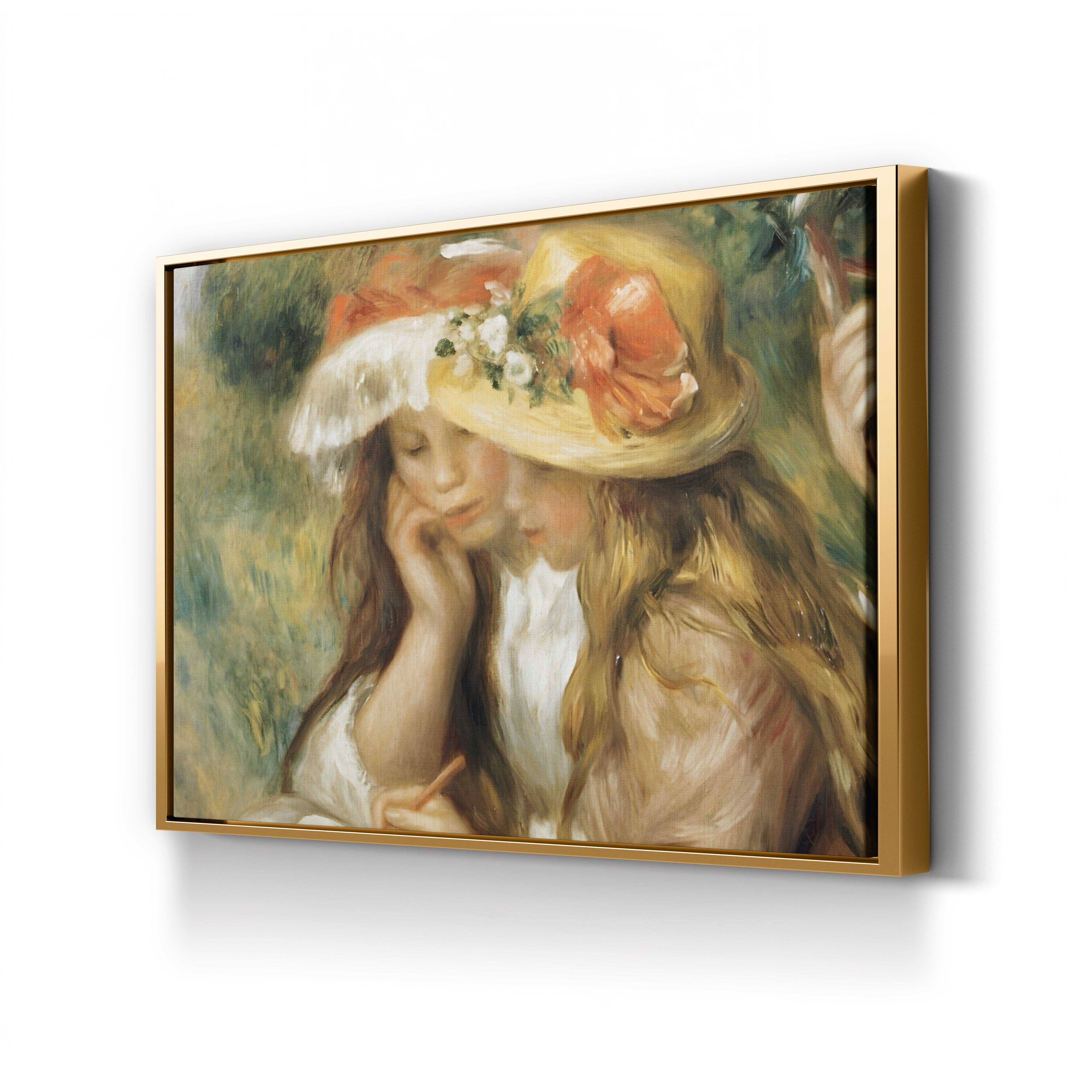 Two Girls Drawing – Pierre-Auguste Renoir Wall Art | Impressionist Figural Canvas Print