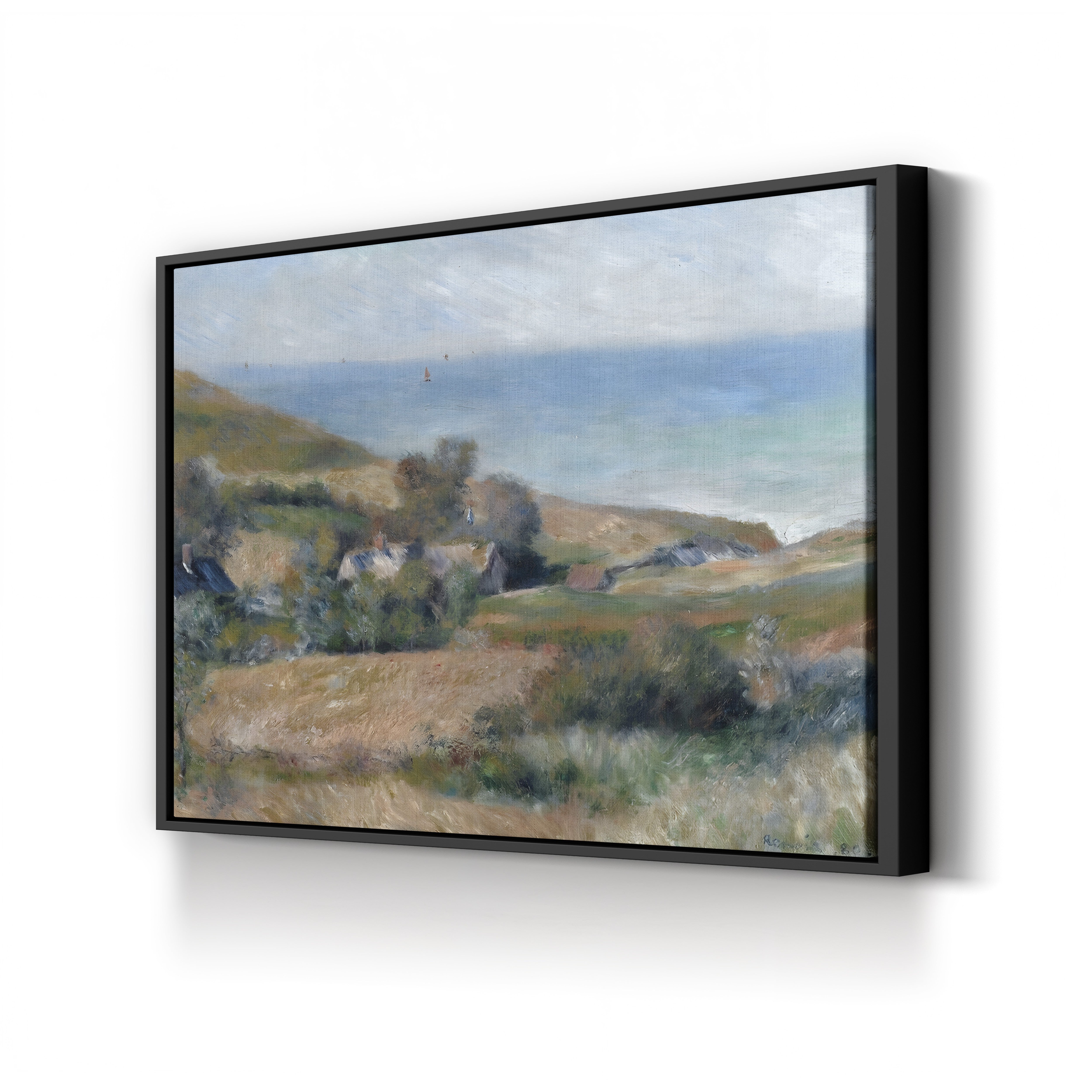 View of the Seacoast near Wargemont in Normandy – Pierre-Auguste Renoir Wall Art | Impressionist Seascape Canvas Print