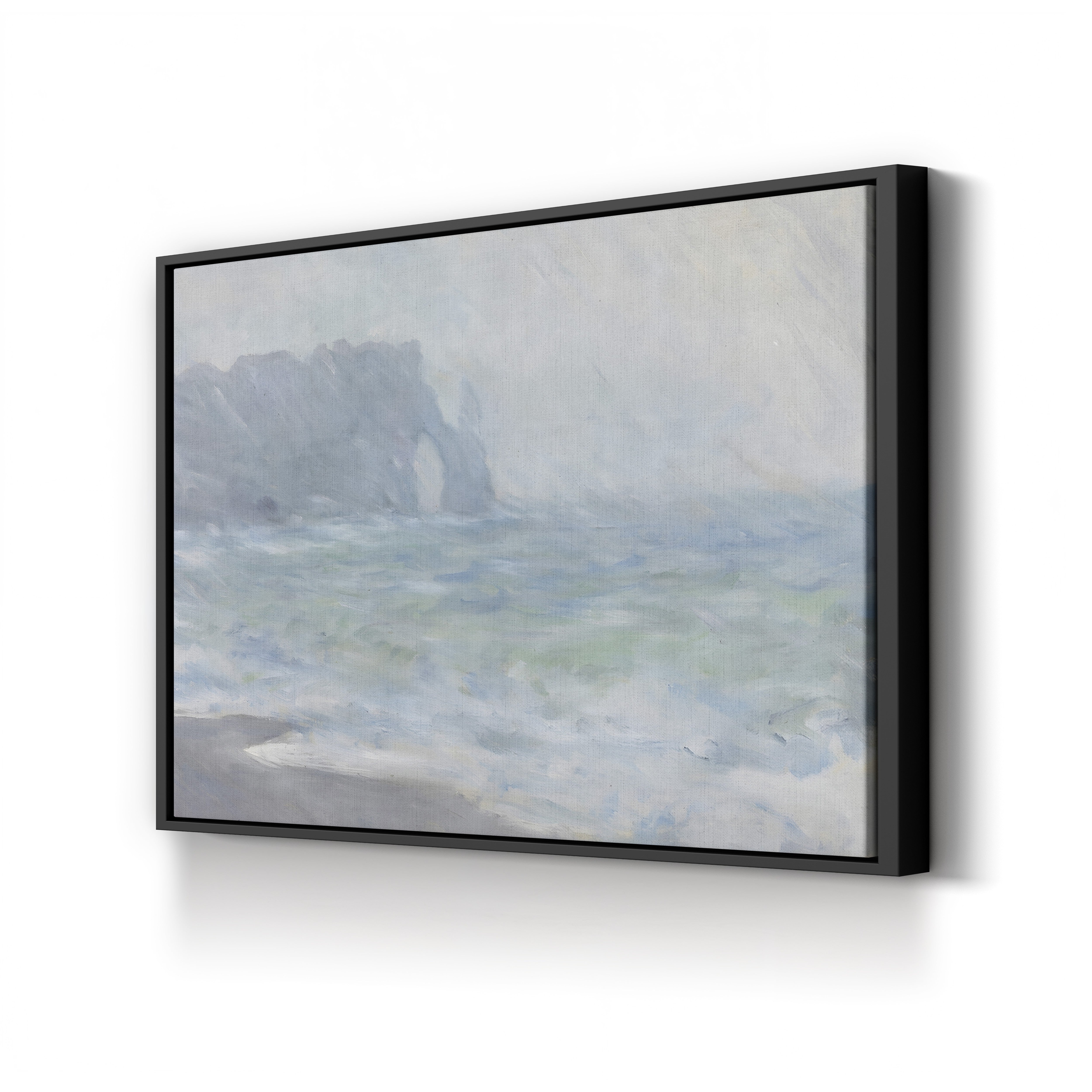 Étretat in the Rain, 1886 – Claude Monet Wall Art | Atmospheric Impressionist Normandy Cliff Canvas Print