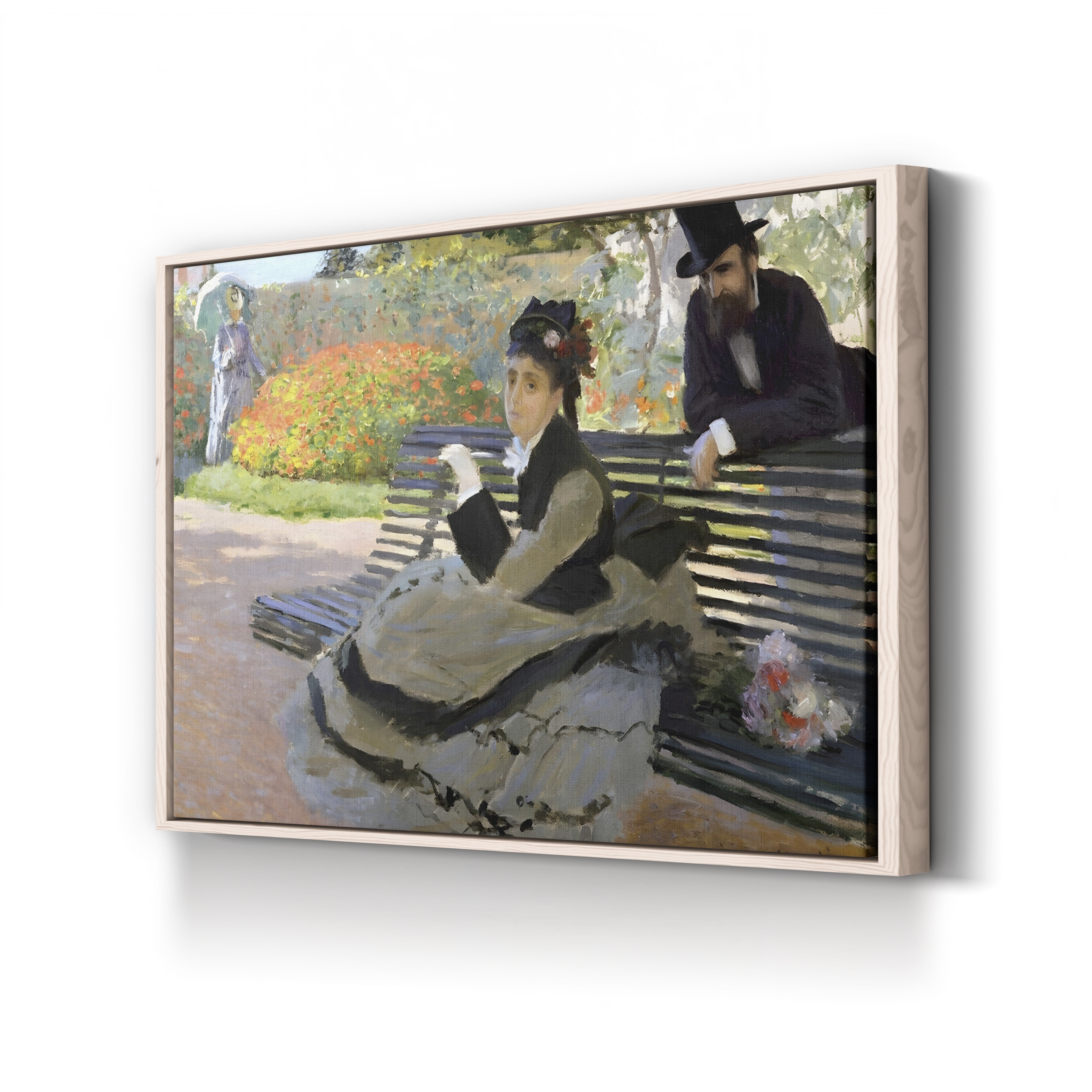 Camille Monet on a Garden Bench – Claude Monet Wall Art | Impressionist Garden Figure Canvas Print