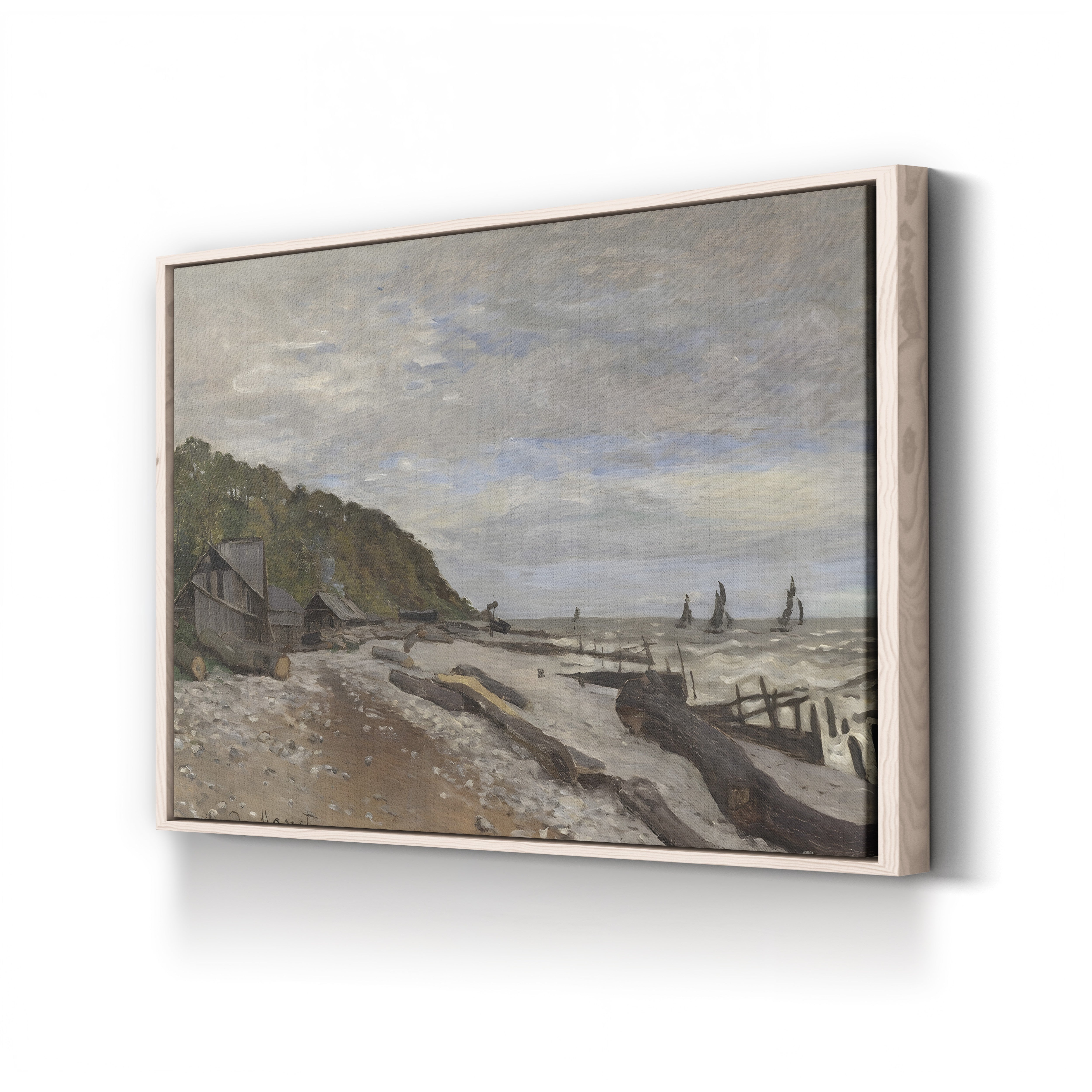 Boatyard near Honfleur (Le Chantier de Petits Navires), 1864 – Claude Monet Wall Art | Early Impressionist Norman Port Canvas Print