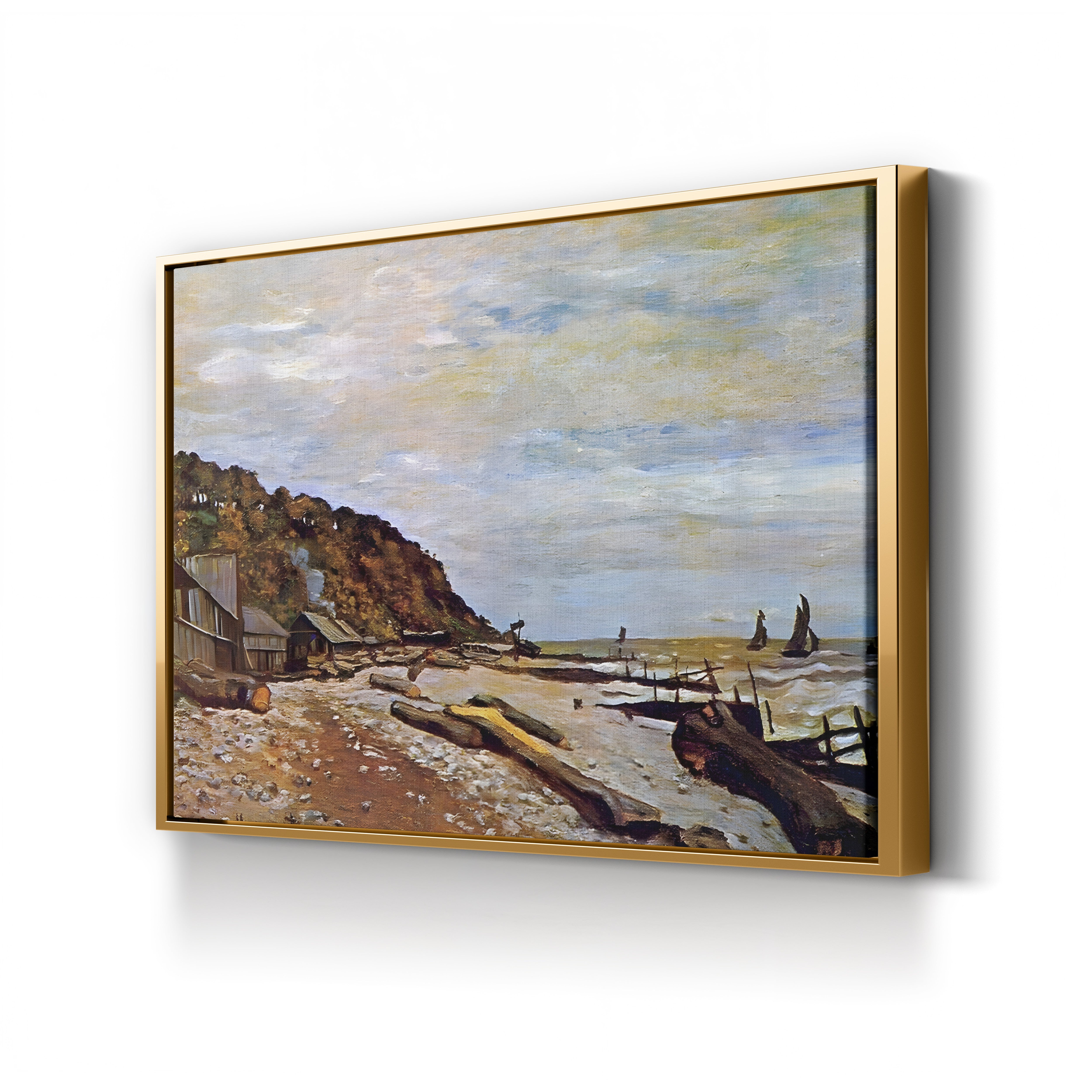 Boatyard near Honfleur, 1864 – Claude Monet Wall Art | Early Impressionist Norman Port Canvas Print