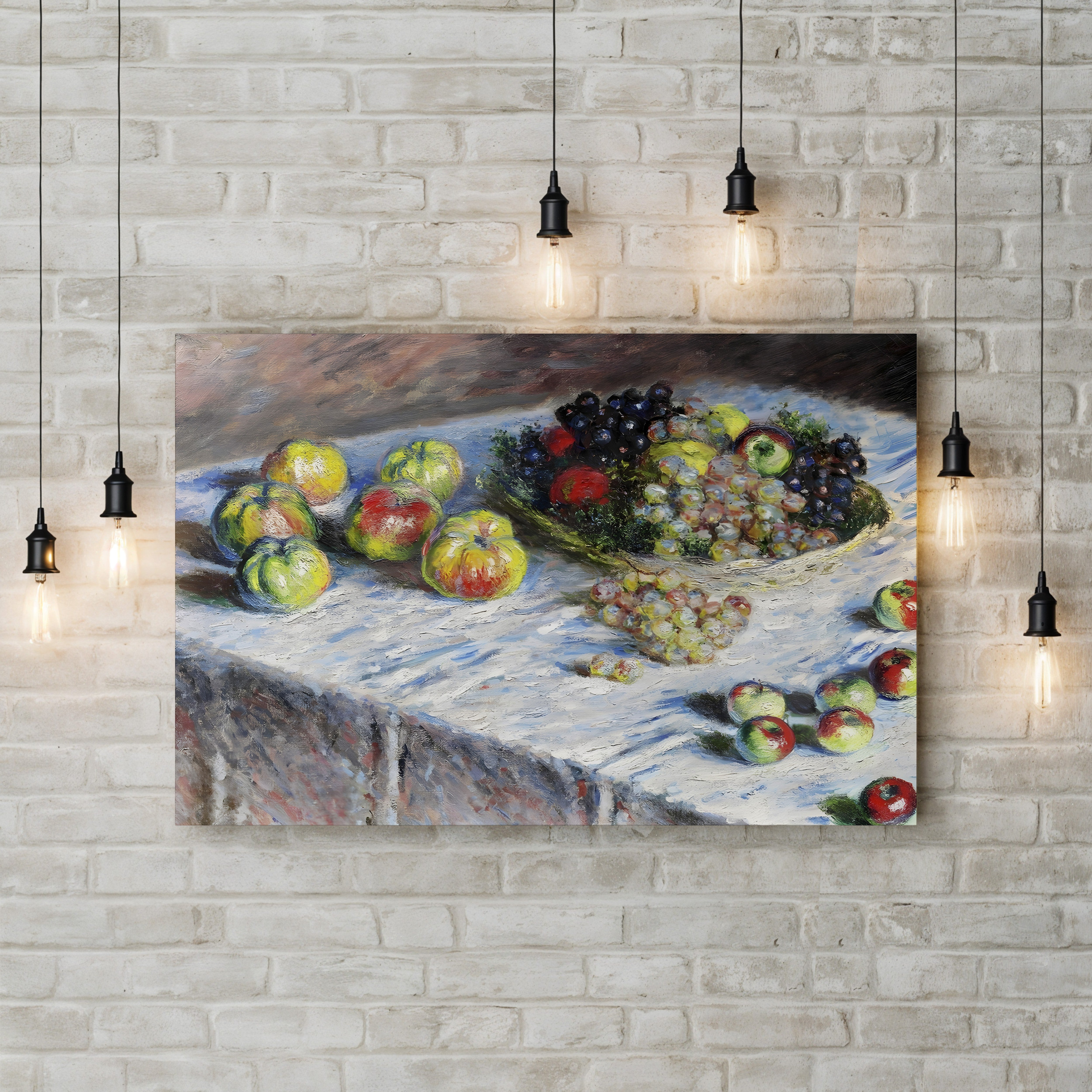 Apples and Grapes – Claude Monet Wall Art | Impressionist Still Life Canvas Print