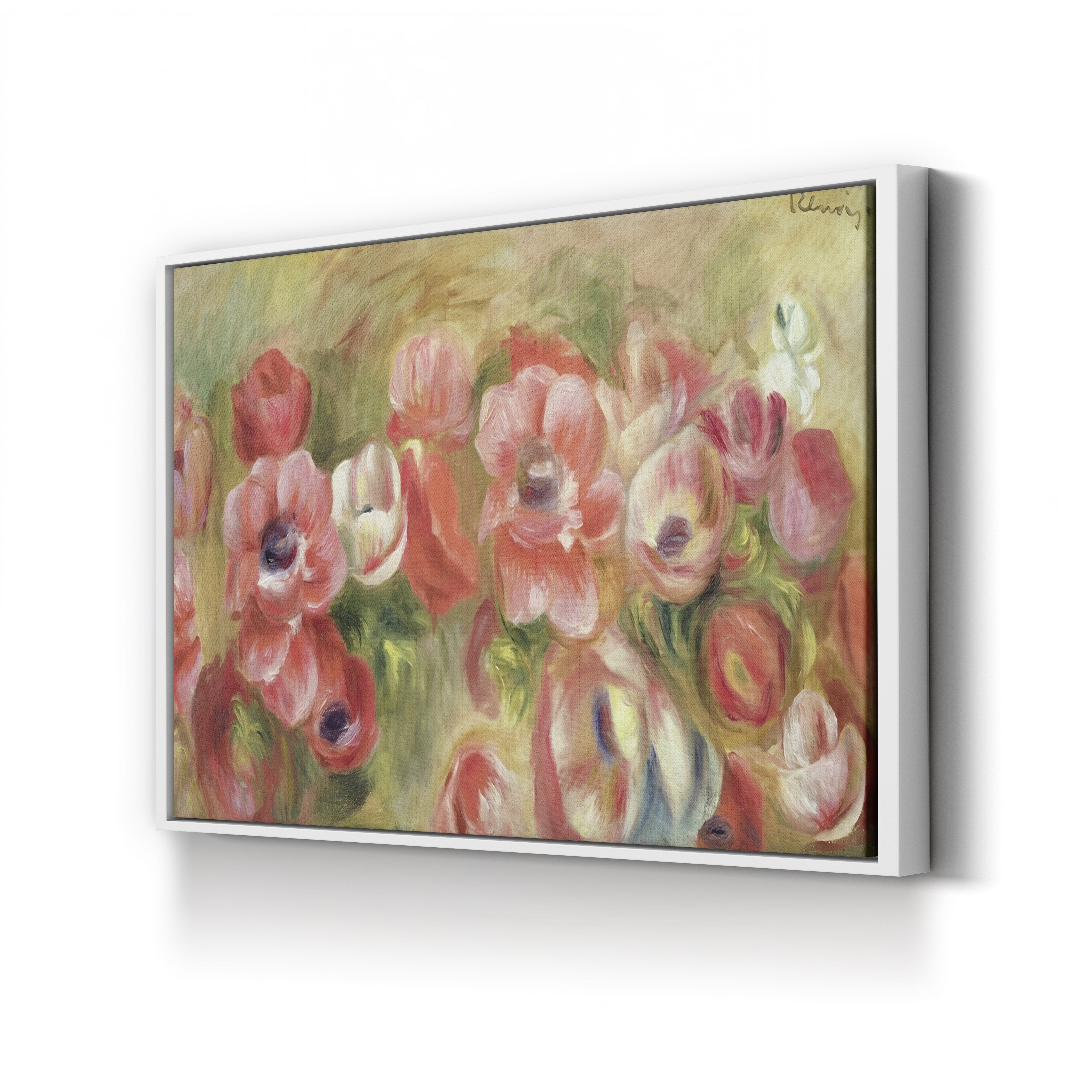 Anemones, 1890 – Pierre-Auguste Renoir Wall Art | Impressionist Floral Still Life Canvas Print