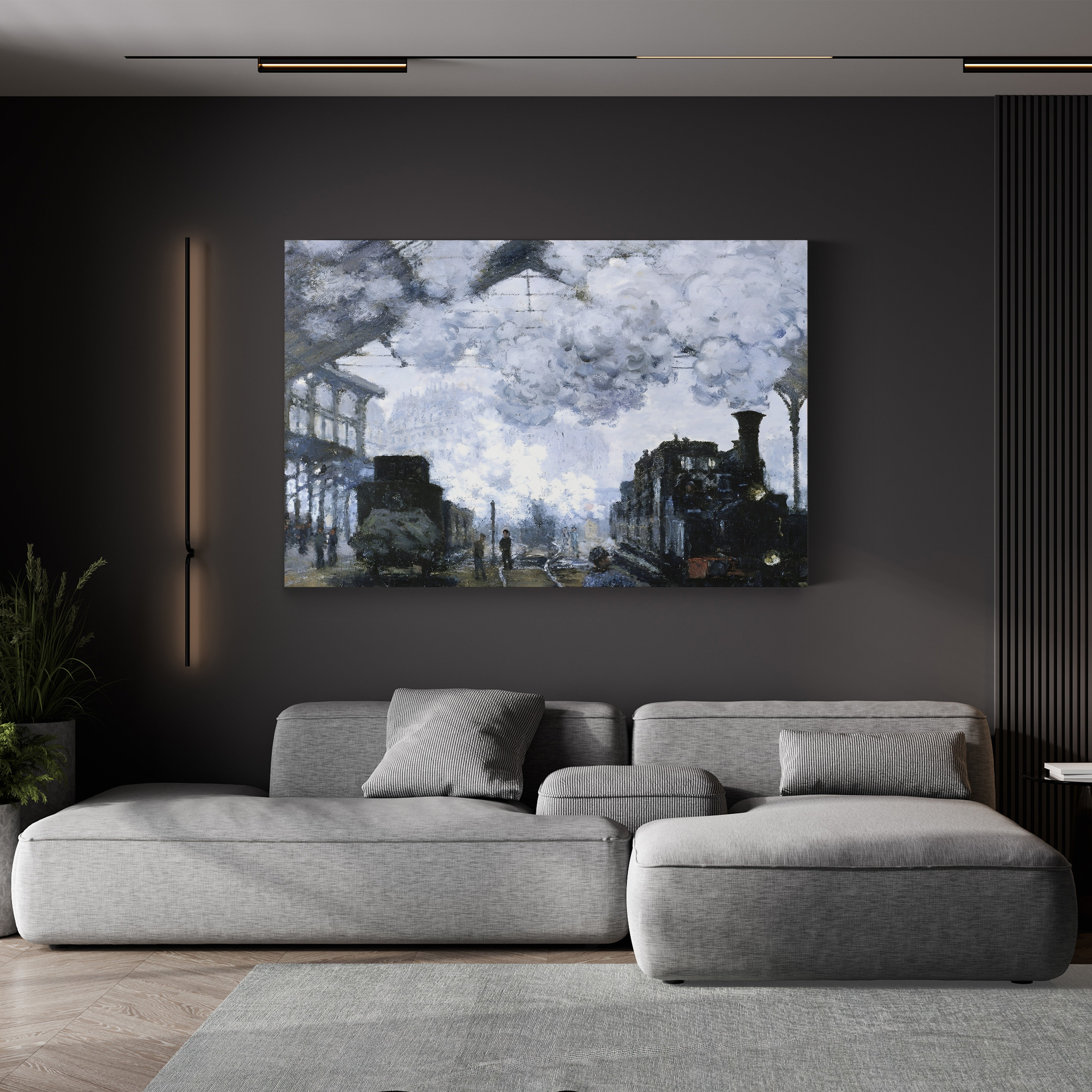 Gare Saint-Lazare – Claude Monet Wall Art | Iconic 1877 Impressionist Railway Canvas Print