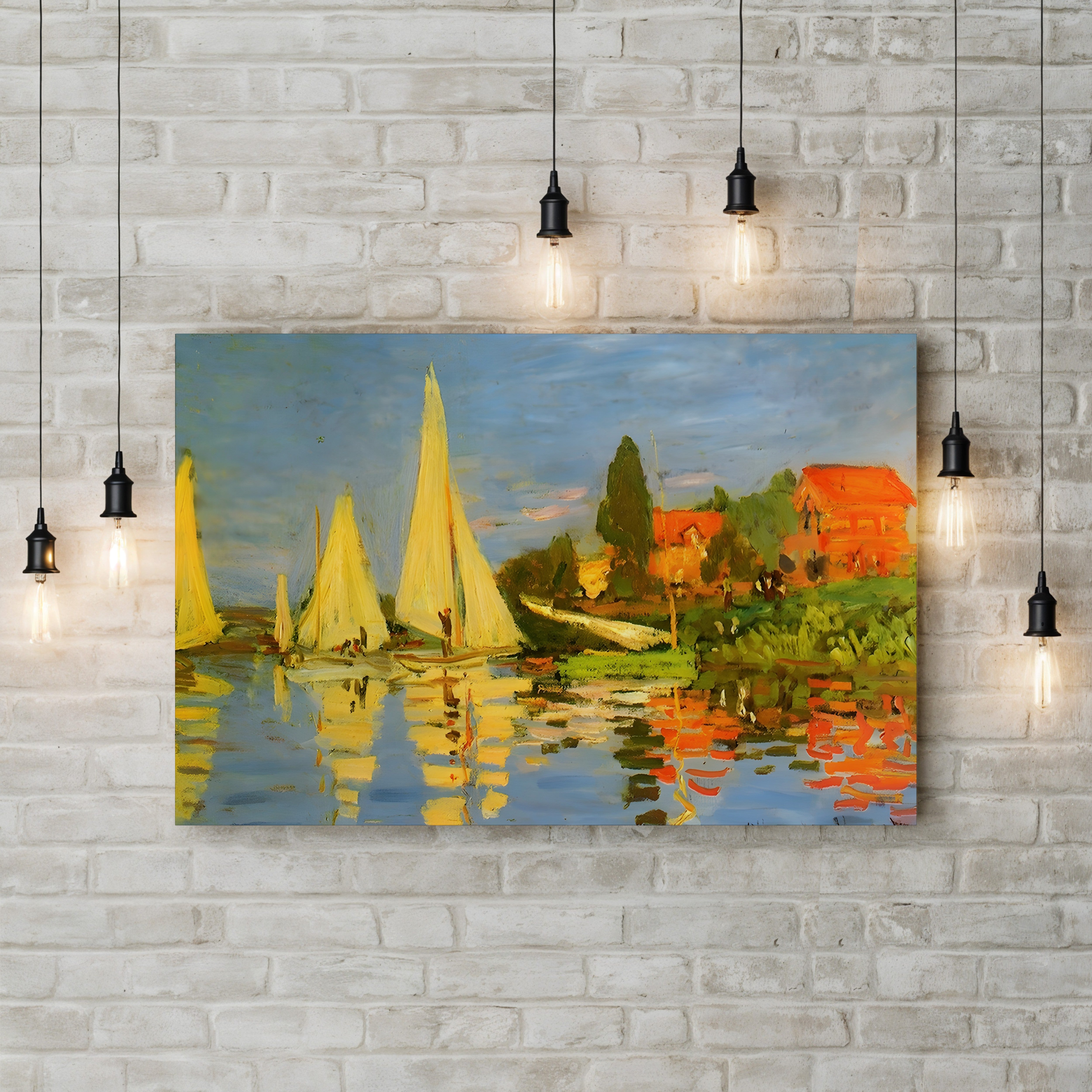 Yacht Race at Argenteuil – Claude Monet Wall Art | Impressionist Regatta Canvas Print