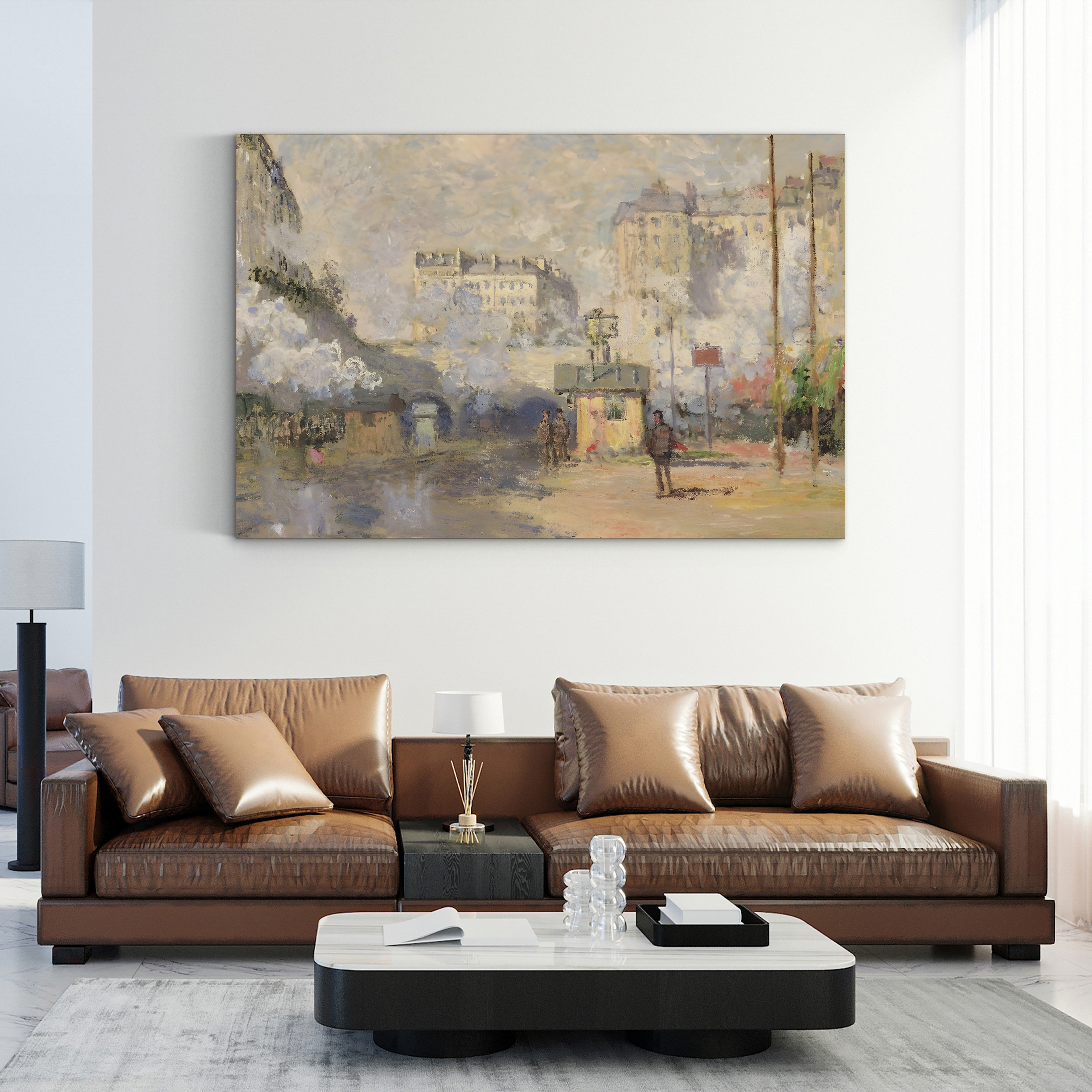 Gare Saint-Lazare, 1877 – Claude Monet Wall Art | Impressionist Railway Station Canvas Print