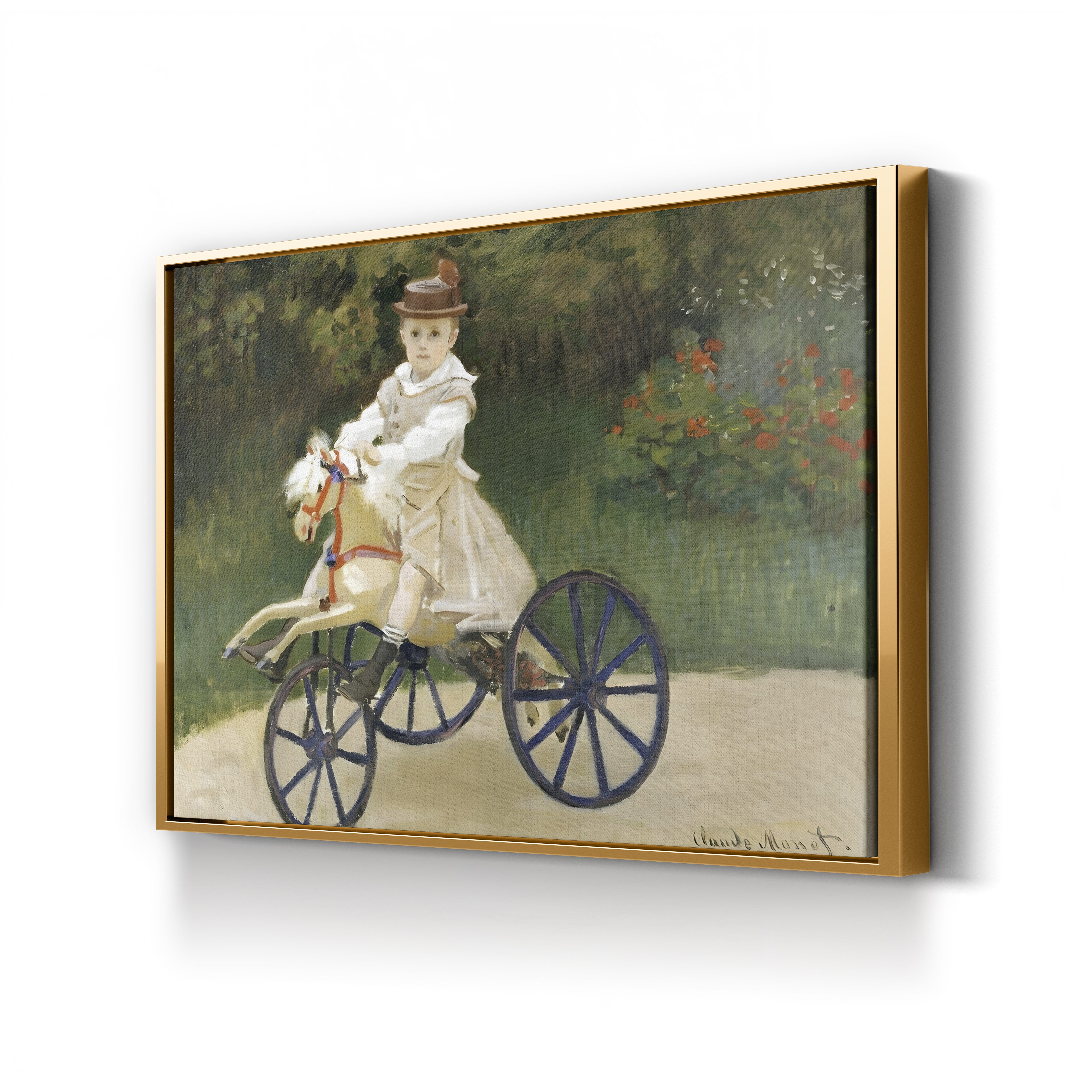Jean Monet on His Hobby Horse, c. 1867–1913 – Claude Monet Wall Art | Impressionist Childhood Scene Canvas Print