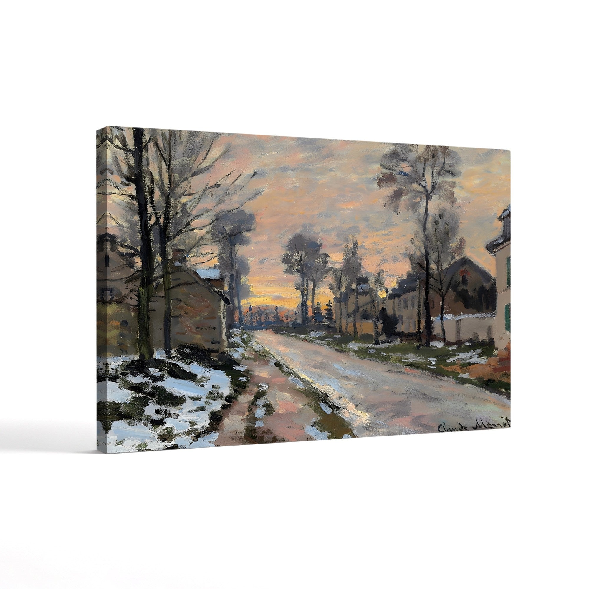 Road to Louveciennes, Melting Snow, Sunset (Route à Louveciennes, Neige Fondante, Soleil Couchant), c. 1869-70 by Claude Monet
