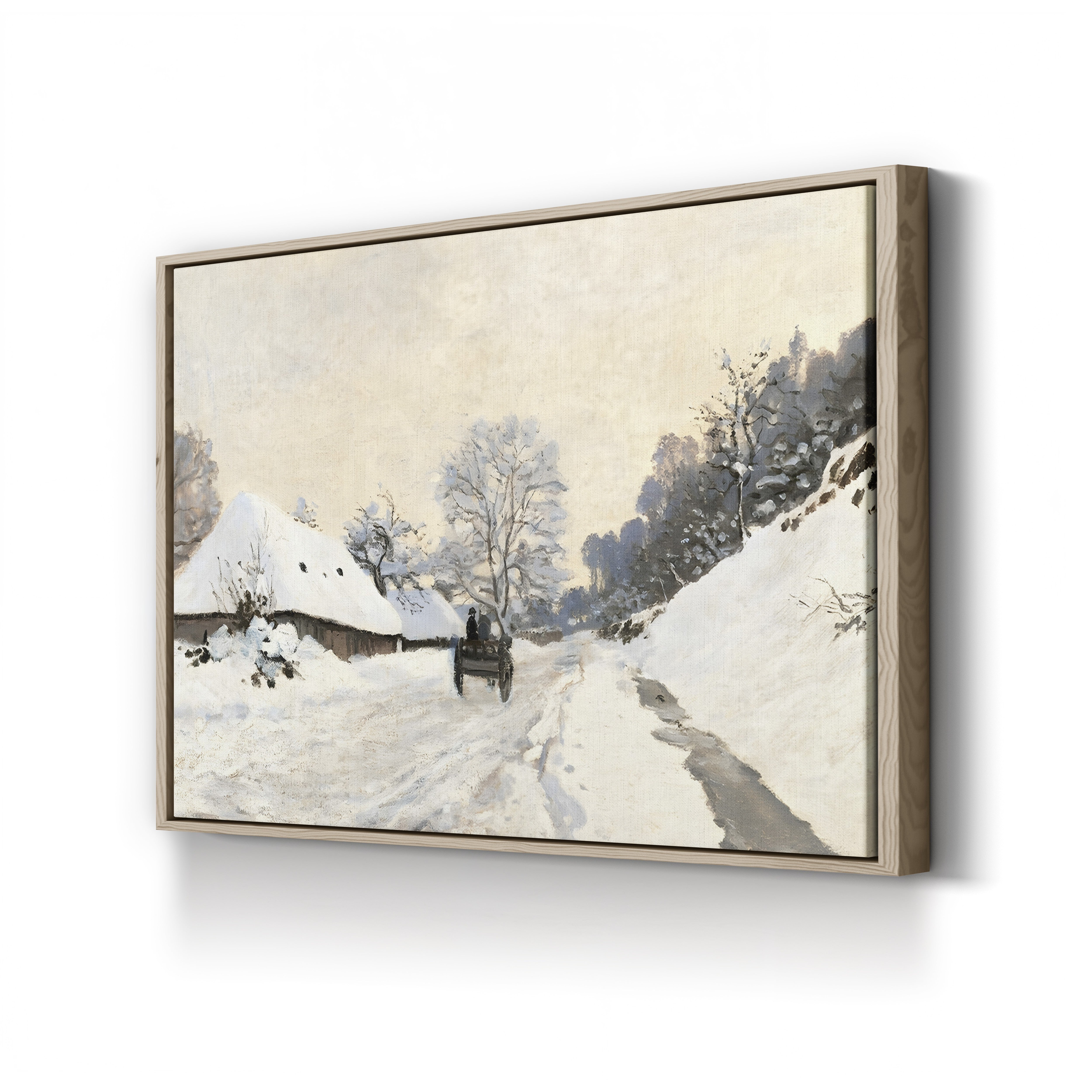 Cart Route in the Snow Near Honfleur, c. 1867 – Claude Monet Wall Art | Musée d'Orsay Early Impressionist Canvas Print