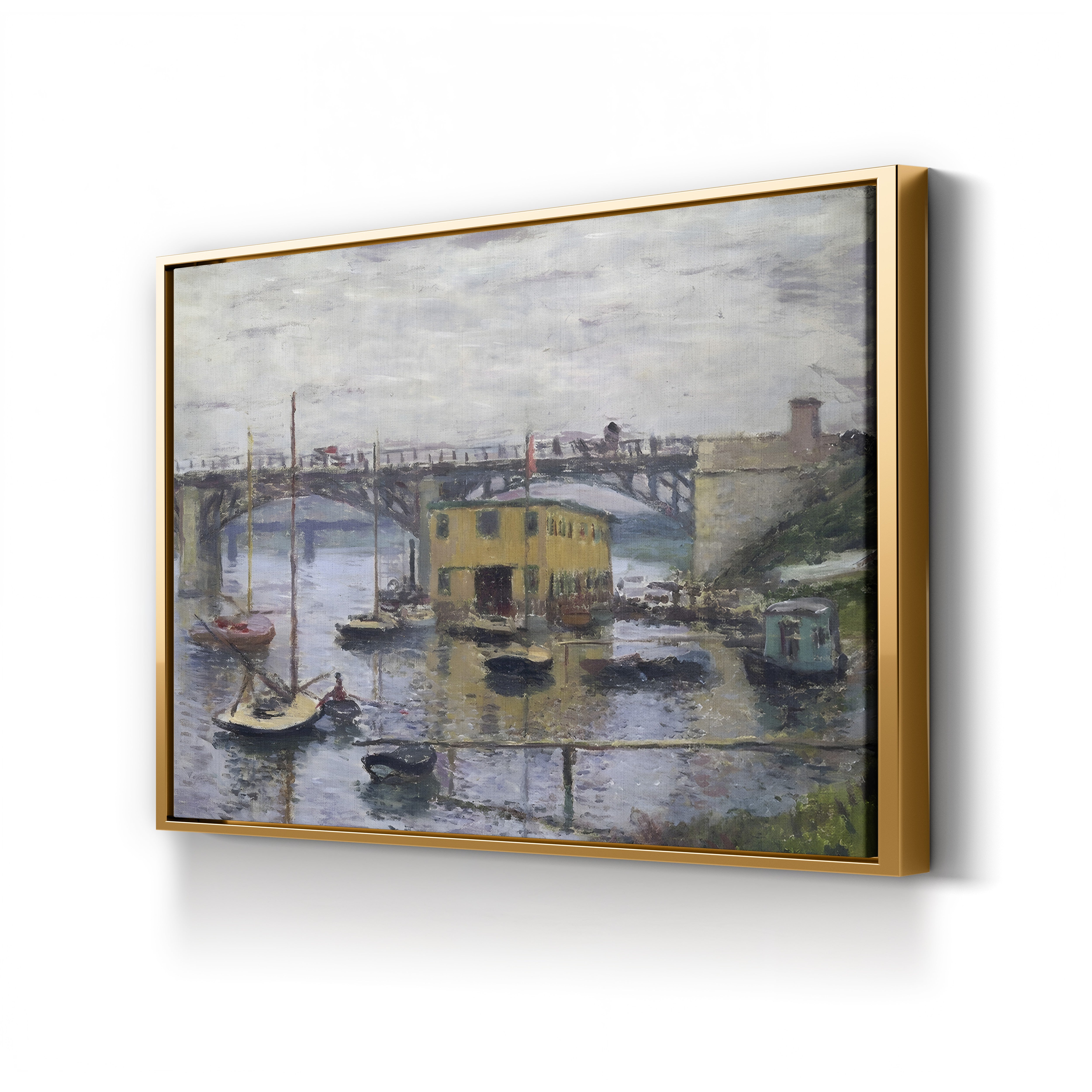 The Bridge at Argenteuil on a Gray Day – Claude Monet Wall Art | Impressionist Canvas Print