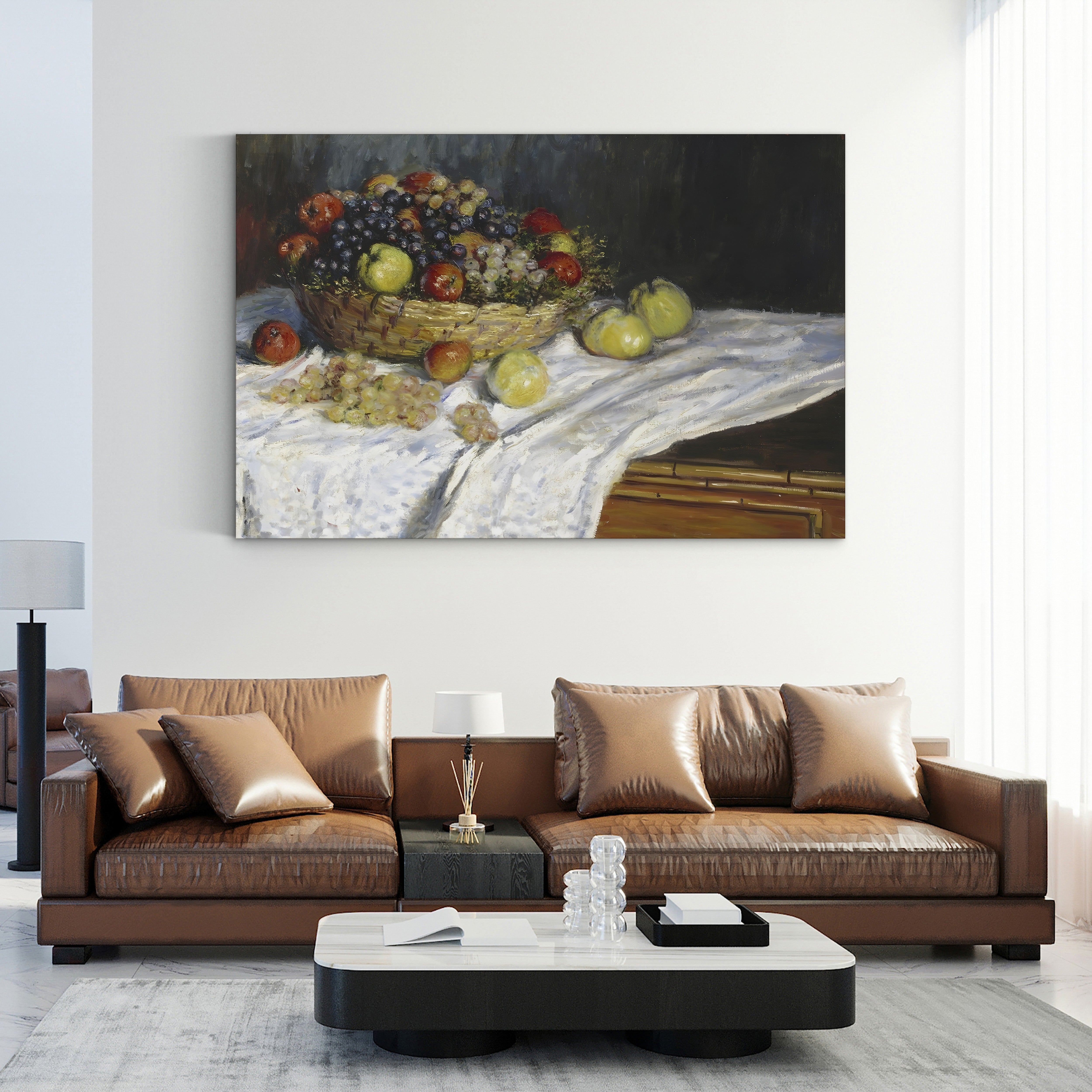 Apples and Grapes, 1879-80 – Claude Monet Wall Art | Impressionist Still Life Canvas Print