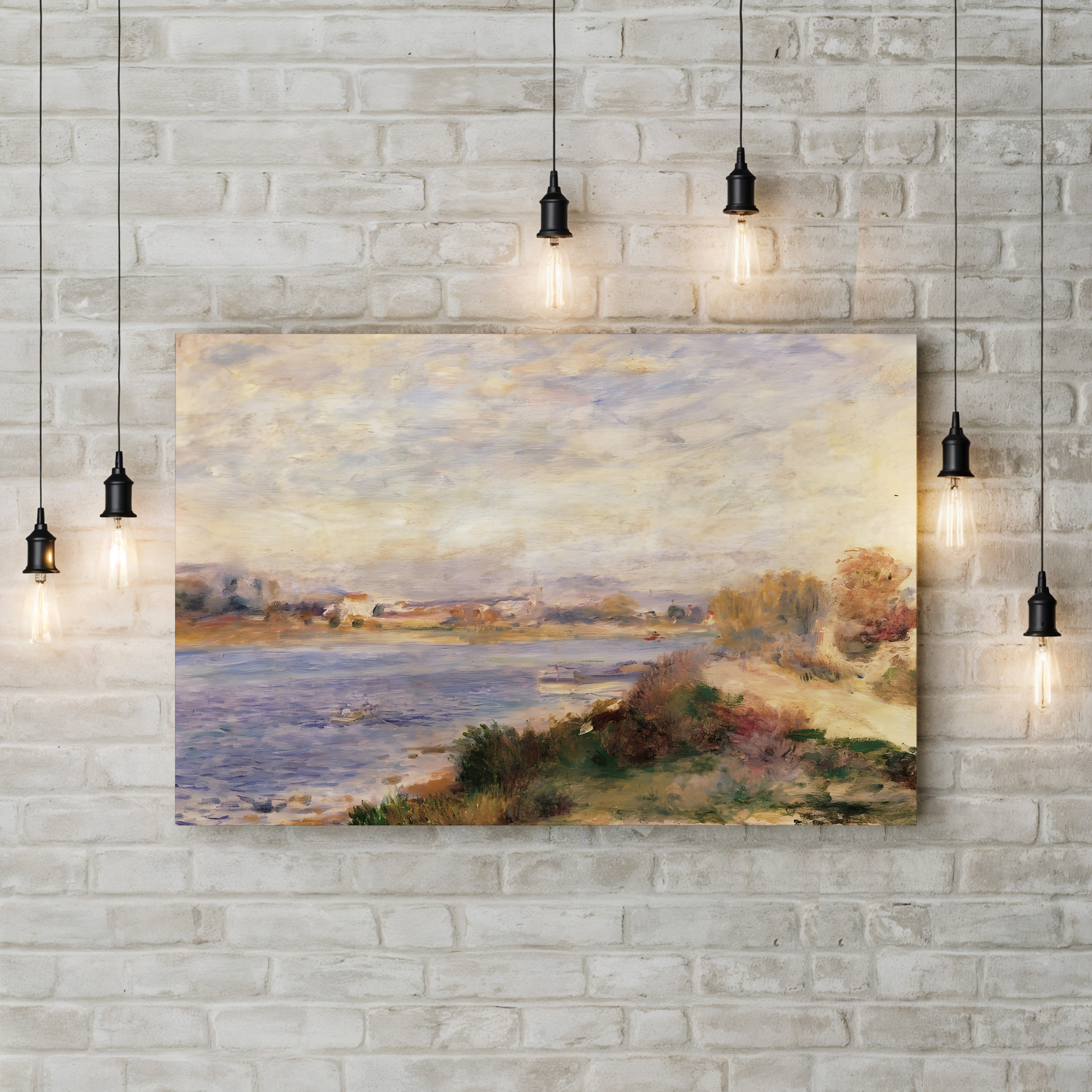 The Seine at Argenteuil, 1873 – Pierre-Auguste Renoir Wall Art | Impressionist River Canvas Print