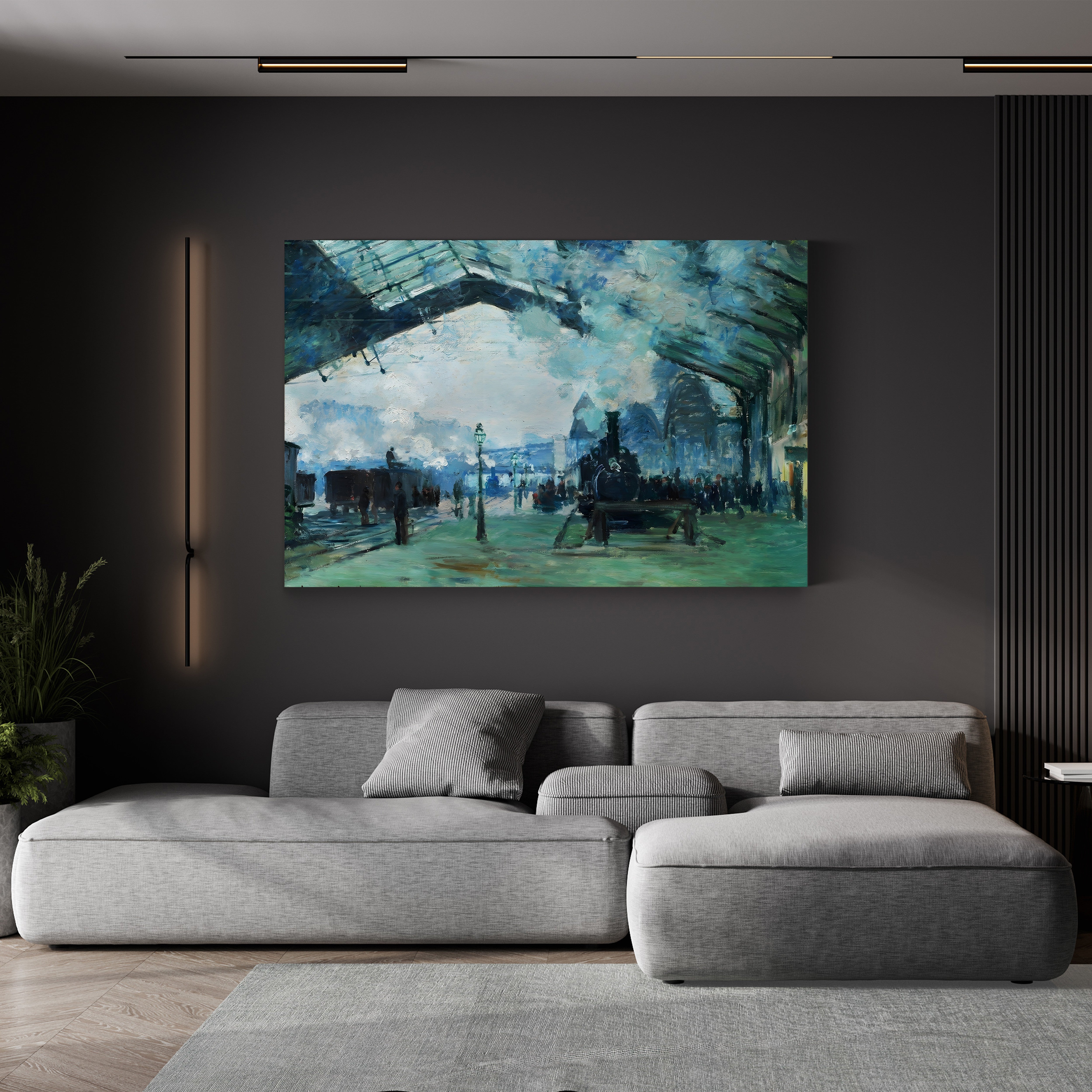 Arrival of the Normandy Train, Gare Saint-Lazare – Claude Monet Wall Art | Impressionist Railway Canvas Print