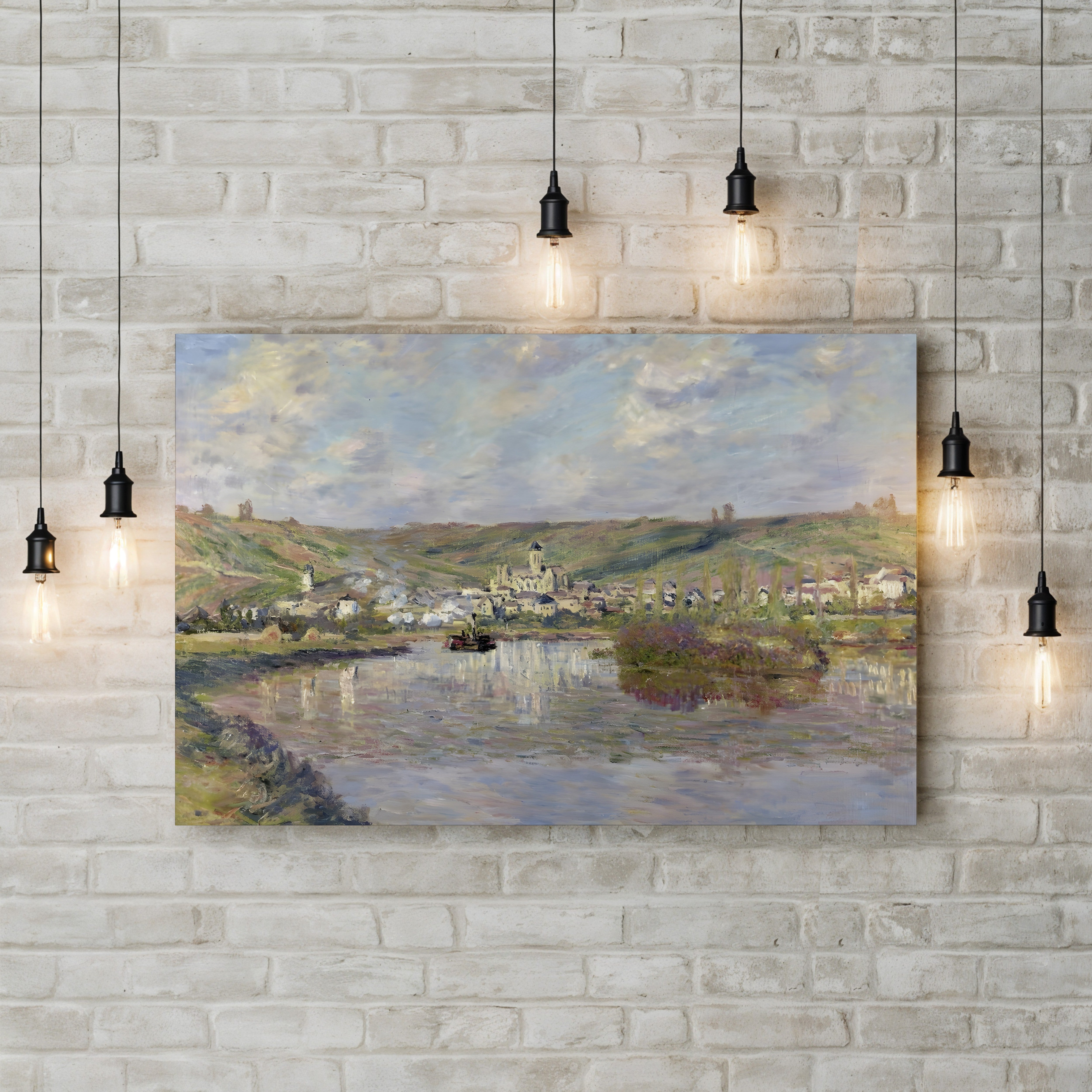 Fin d'Après-Midi, Vétheuil, 1880 – Claude Monet Wall Art | Impressionist Landscape Canvas Print