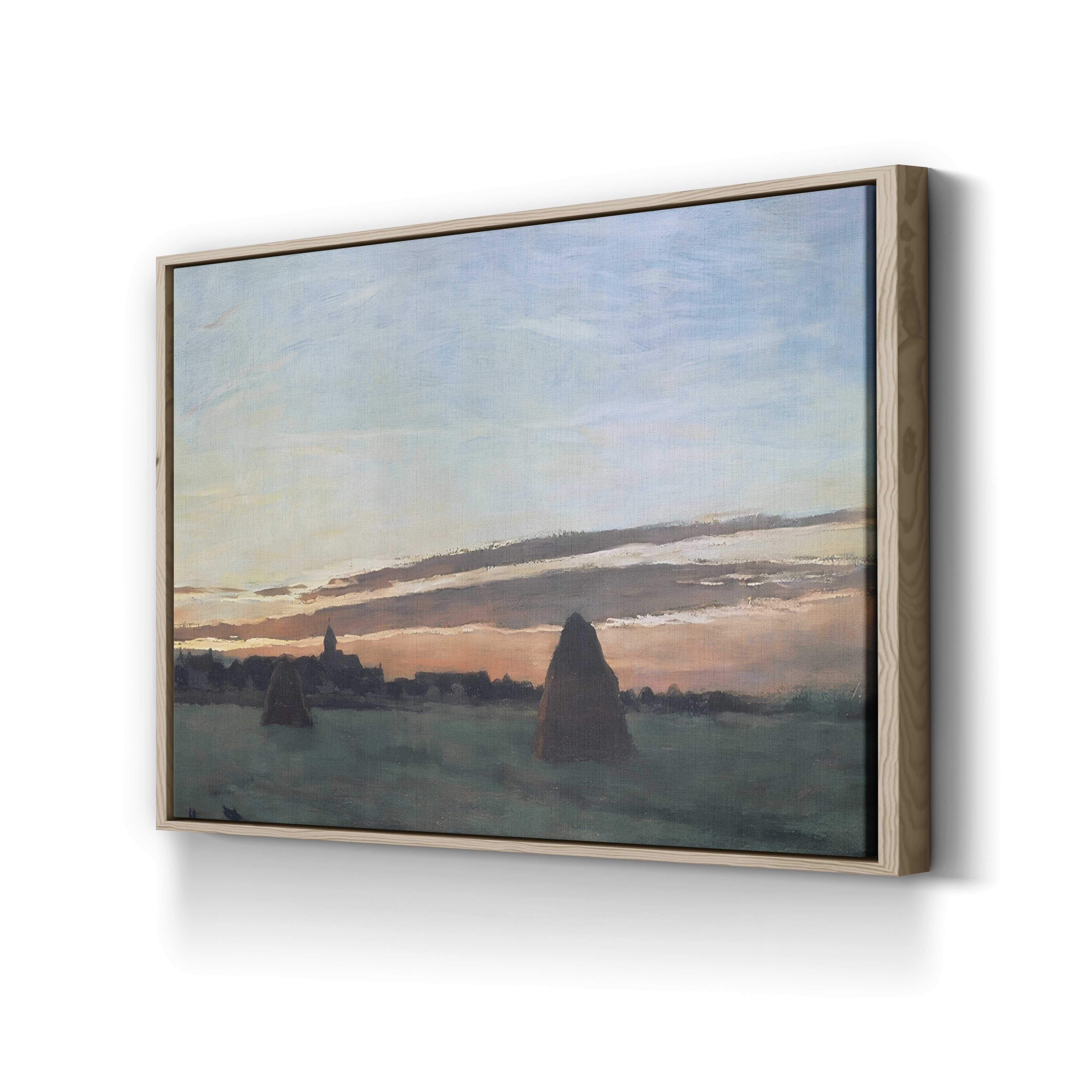 Haystacks at Chailly, 1865 – Claude Monet Wall Art | Early Impressionist Landscape Canvas Print
