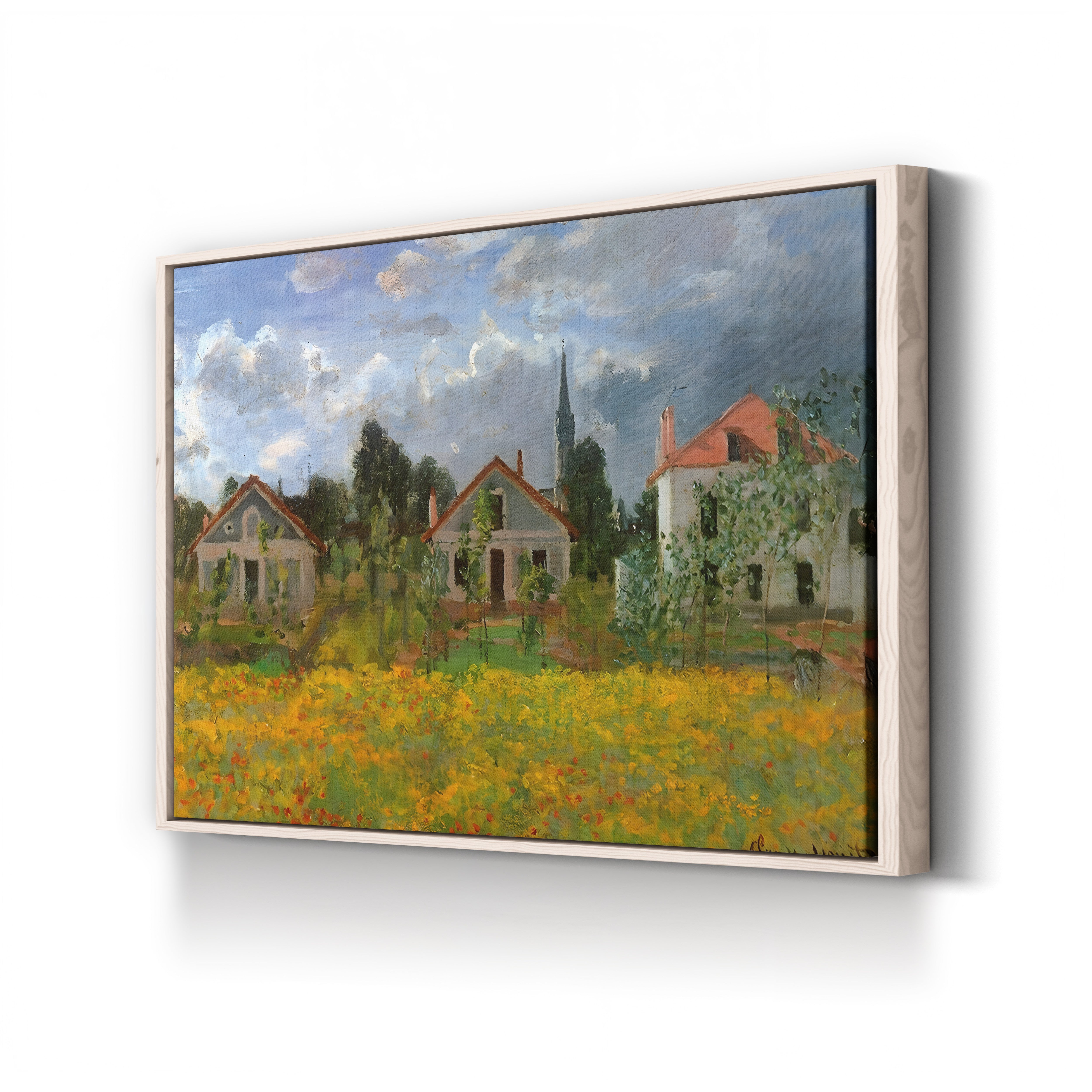Houses in the Countryside – Claude Monet Wall Art | Impressionist Rural Landscape Canvas Print
