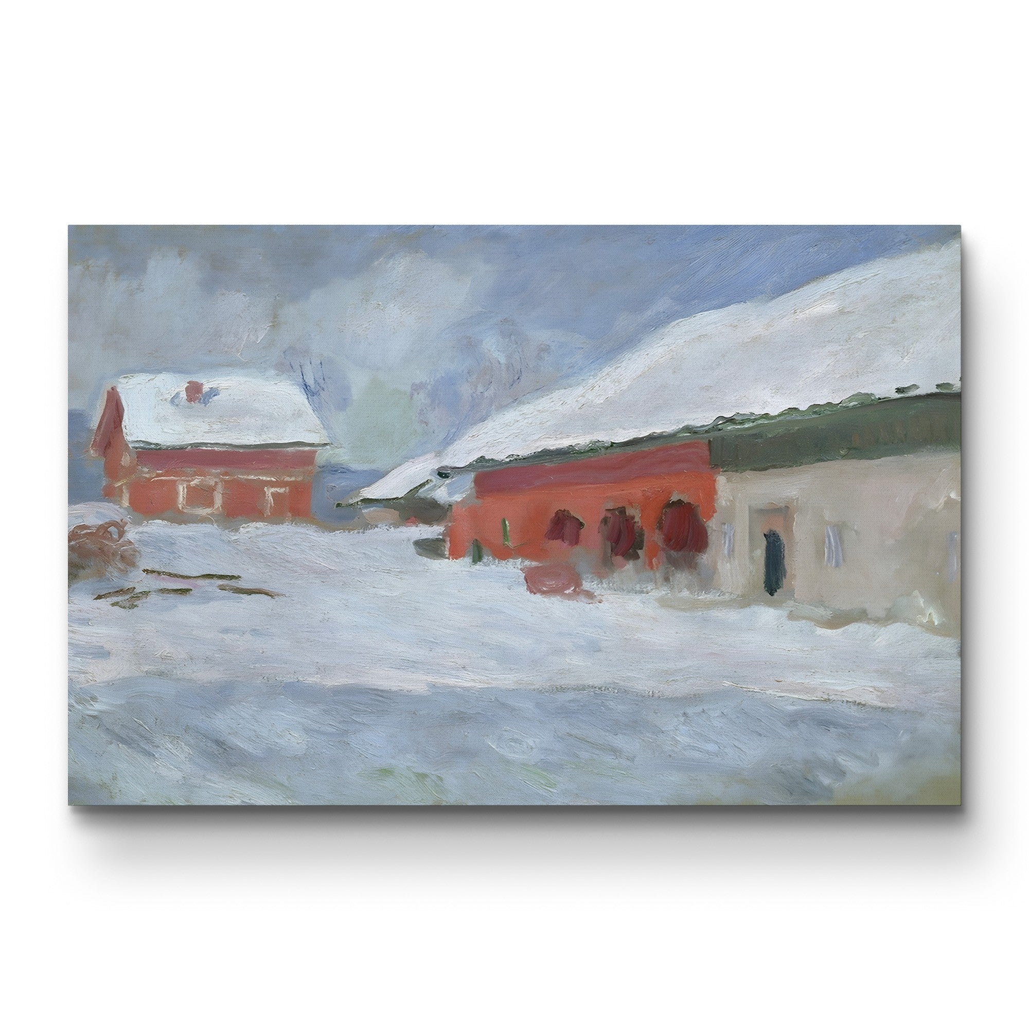 Red Houses at Bjørnegaard in the Snow, Norway (Maisons rouges à Bjørnegaard, Norvège), 1895 by Claude Monet