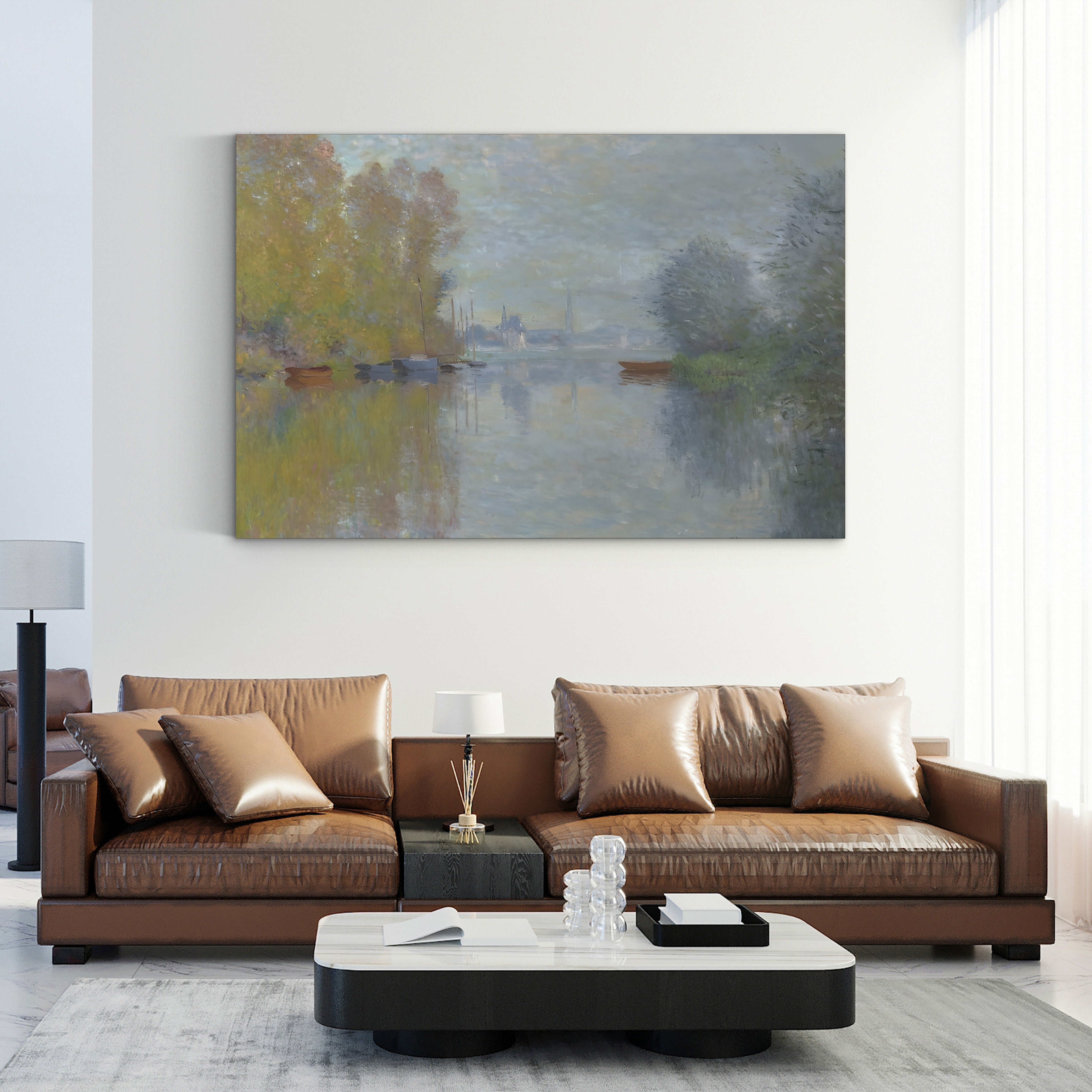 Autumn on the Seine, Argenteuil, 1873 – Claude Monet Wall Art | Impressionist Autumn Seine Canvas Print