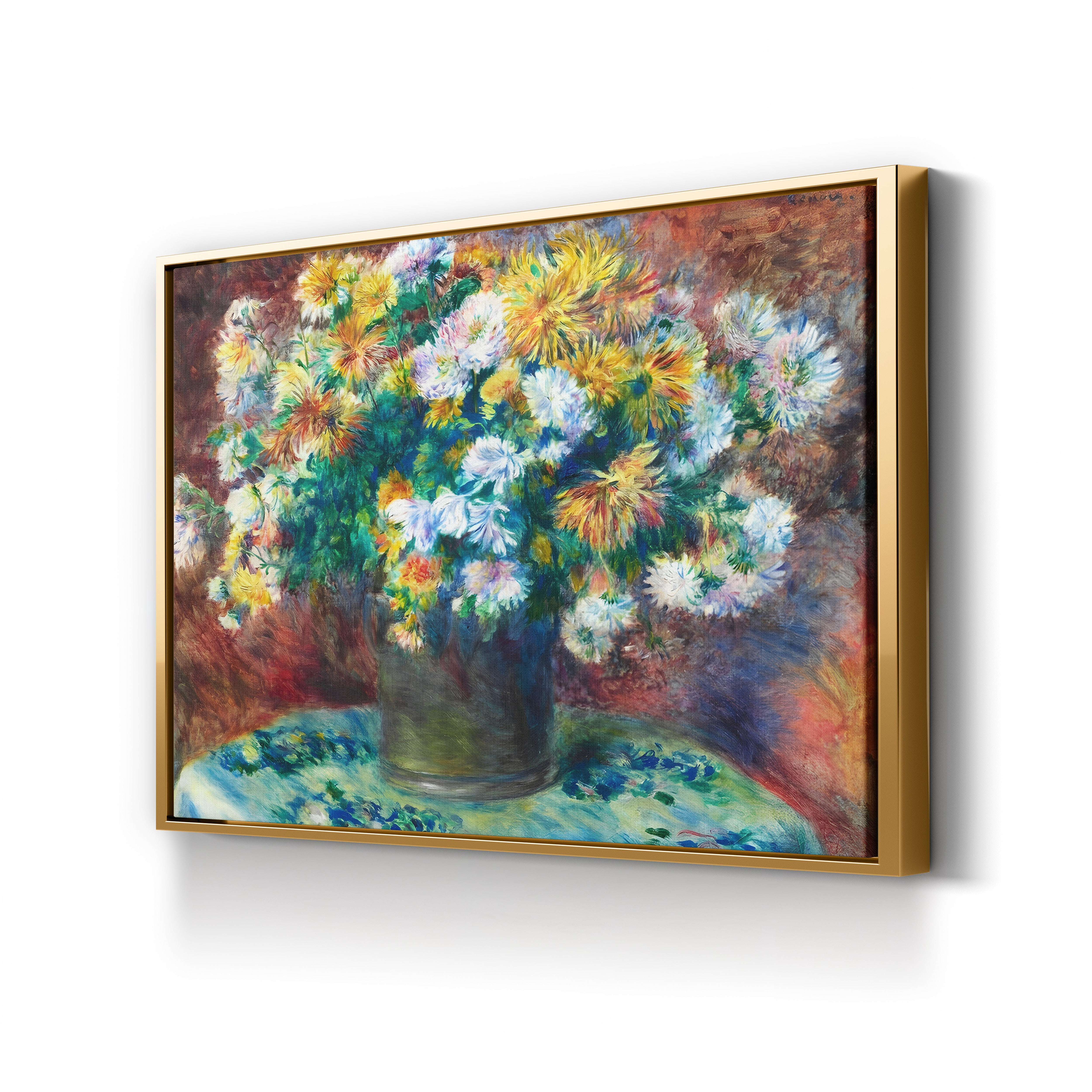 Chrysanthemums – Pierre-Auguste Renoir Wall Art | Impressionist Floral Canvas Print