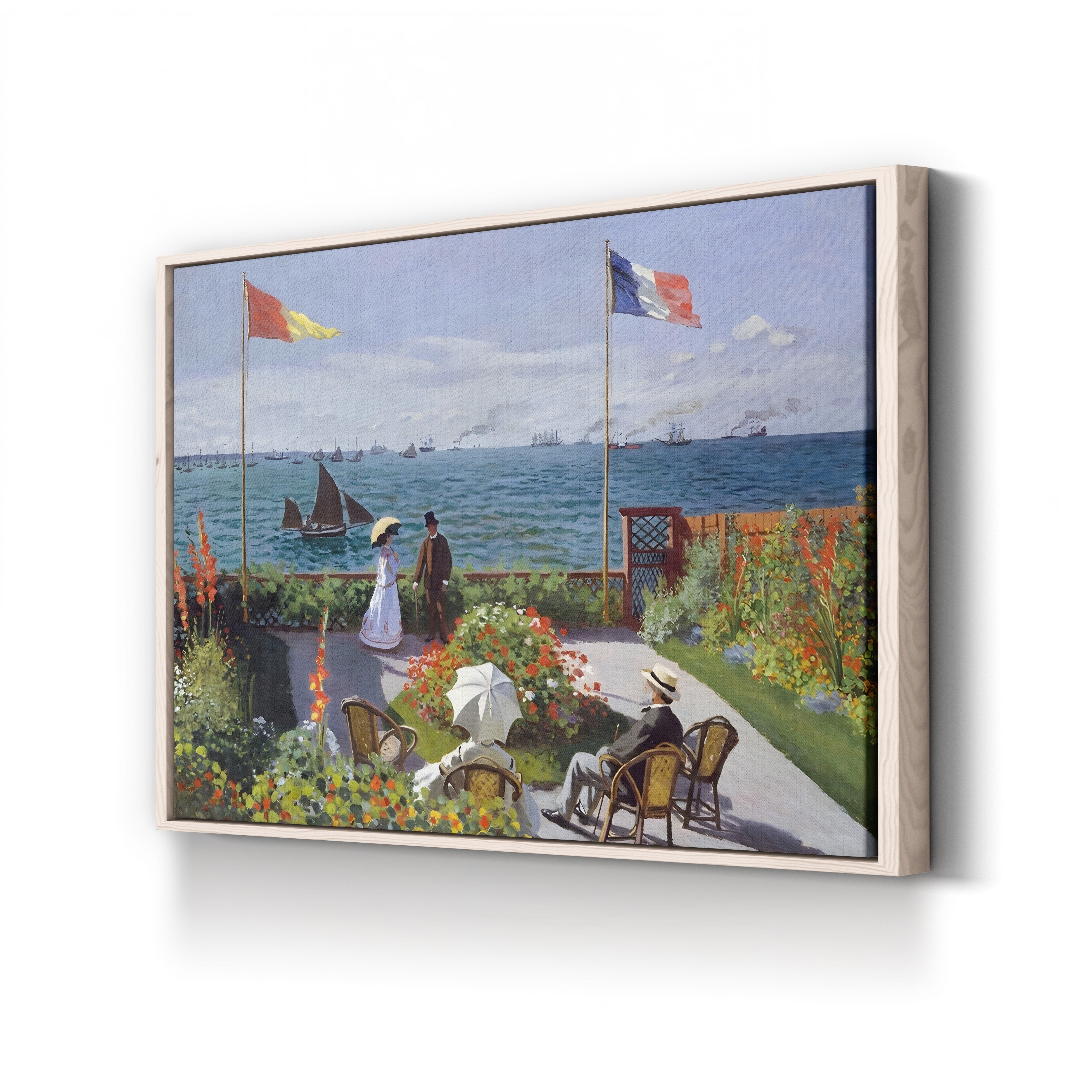 Garden at Sainte-Adresse – Claude Monet Wall Art | Impressionist Coastal Garden Canvas Print