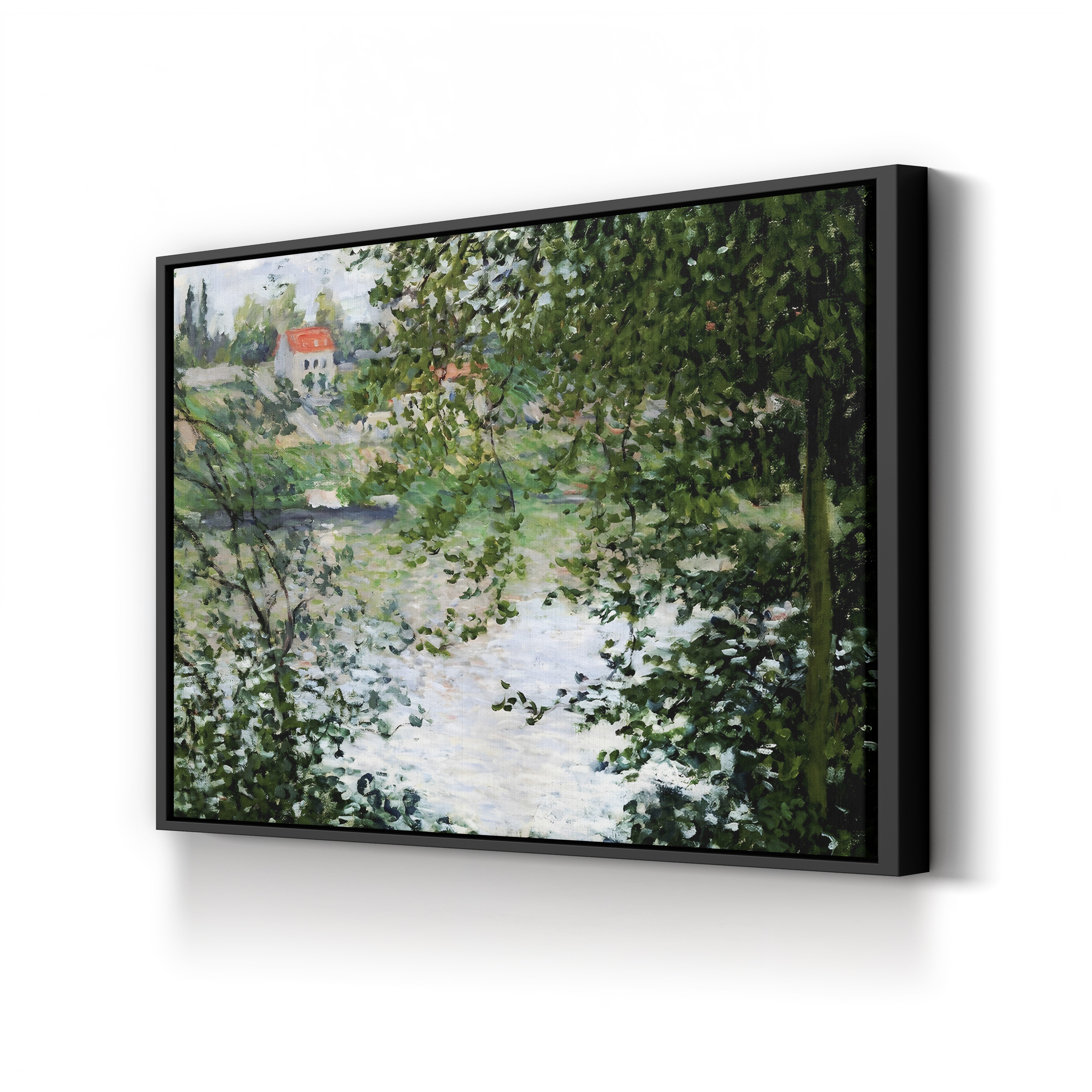 Île de La Grande Jatte Through the Trees, 1878 – Claude Monet Wall Art | Impressionist Seine Landscape Canvas Print