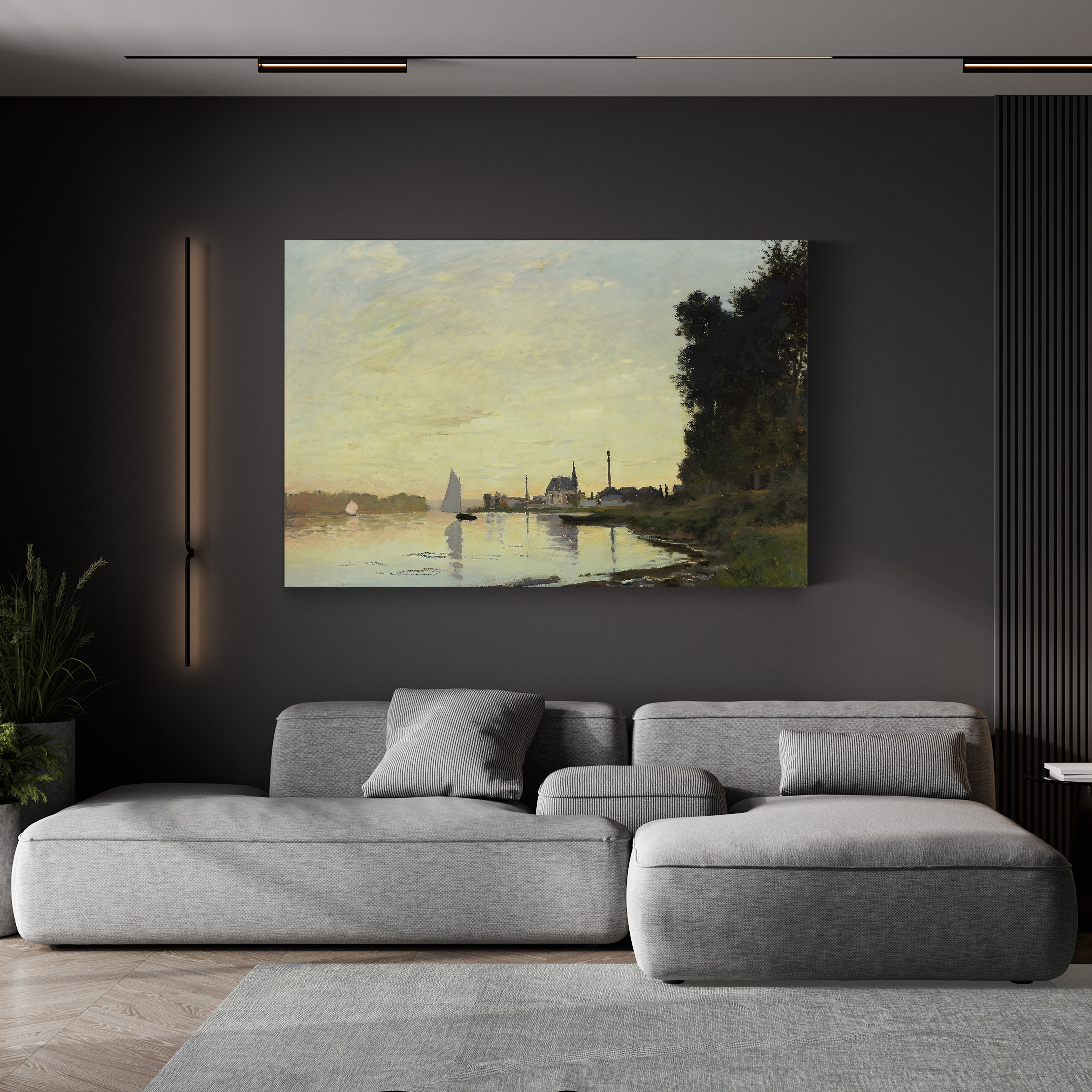Argenteuil, Late Afternoon, 1872 – Claude Monet Wall Art | Early Impressionist Seine Canvas Print
