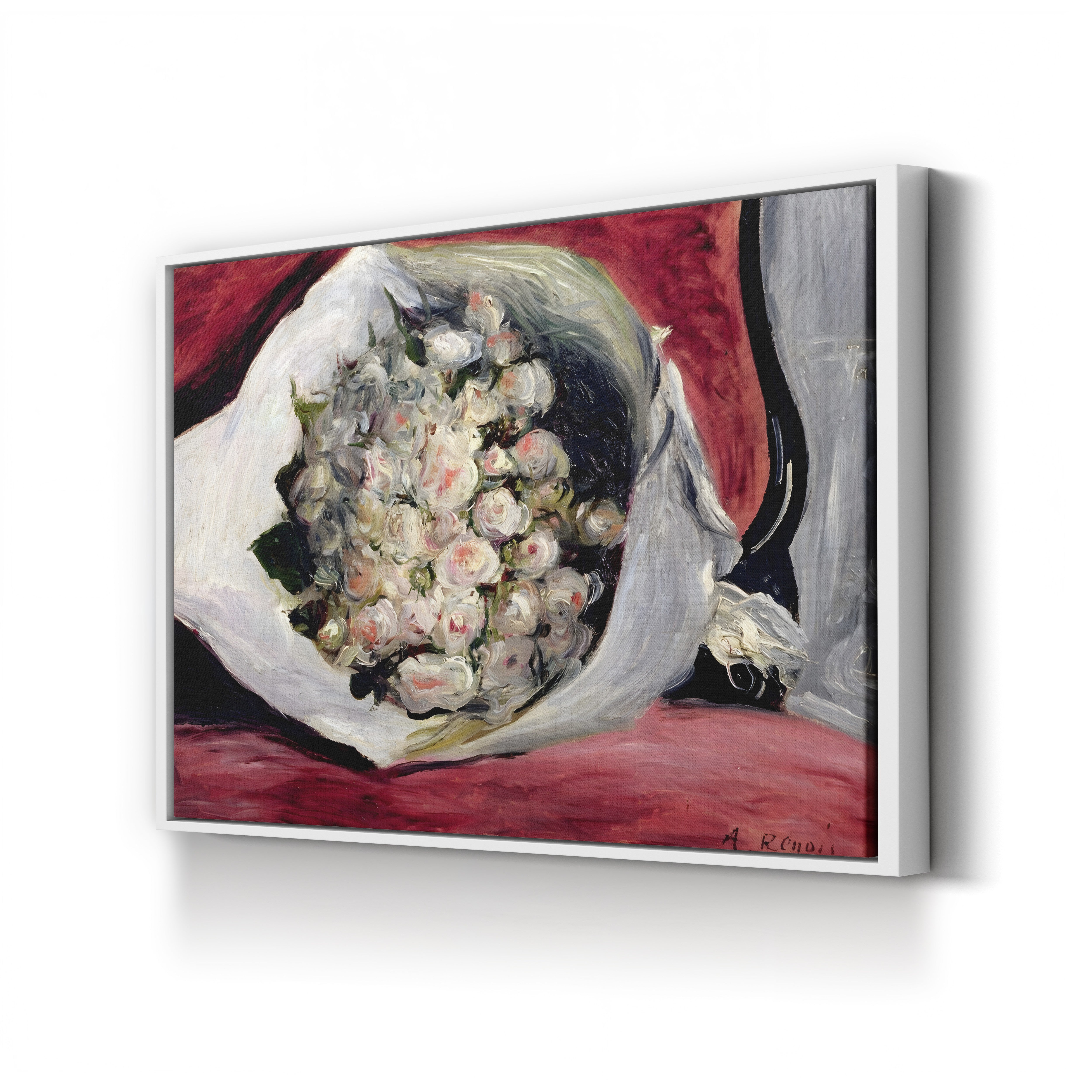 Bouquet in a Theatre Box, c. 1878–80 – Pierre-Auguste Renoir Wall Art | Impressionist Floral Canvas Print