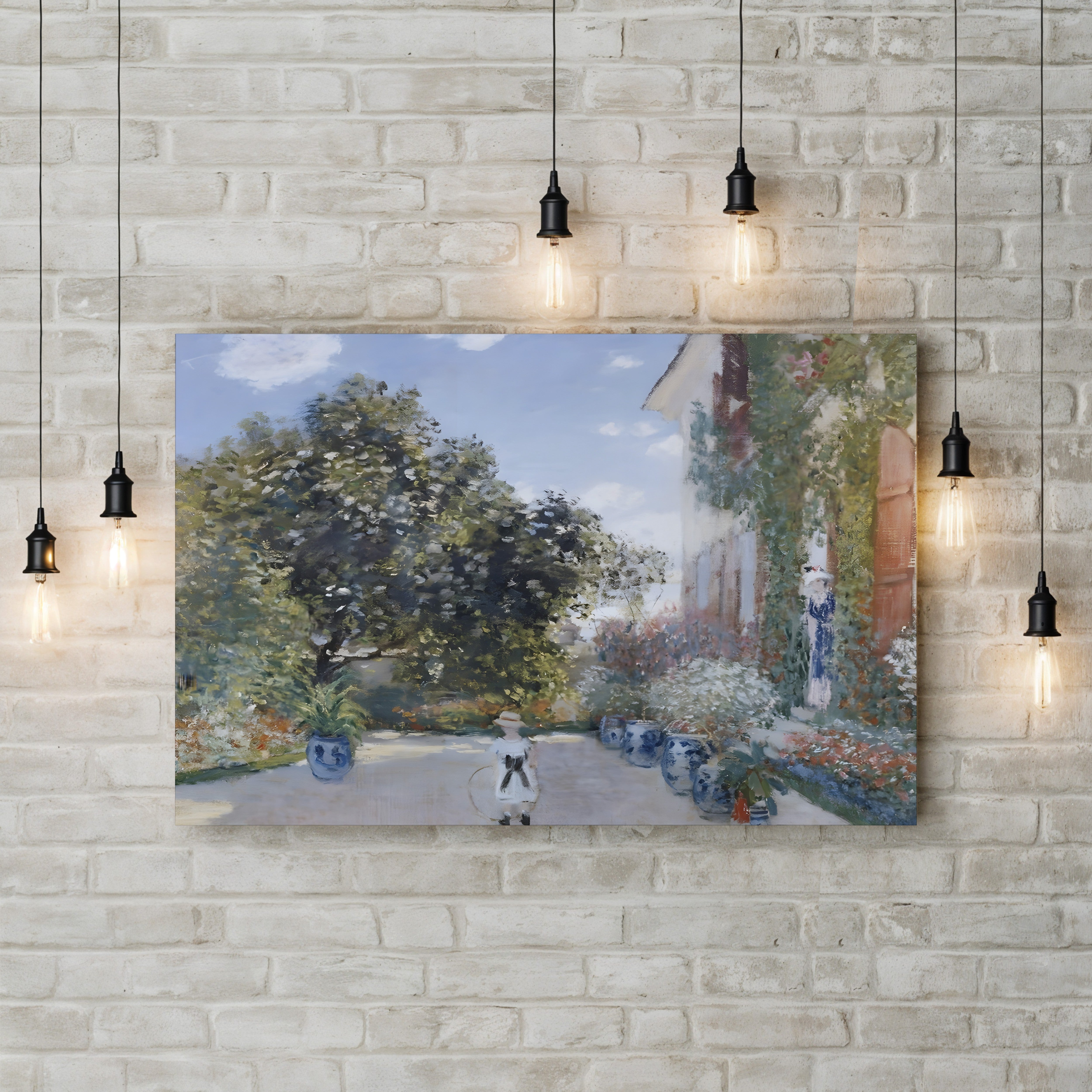The Garden of the Artist at Argenteuil – Claude Monet Wall Art | Impressionist Garden Canvas Print