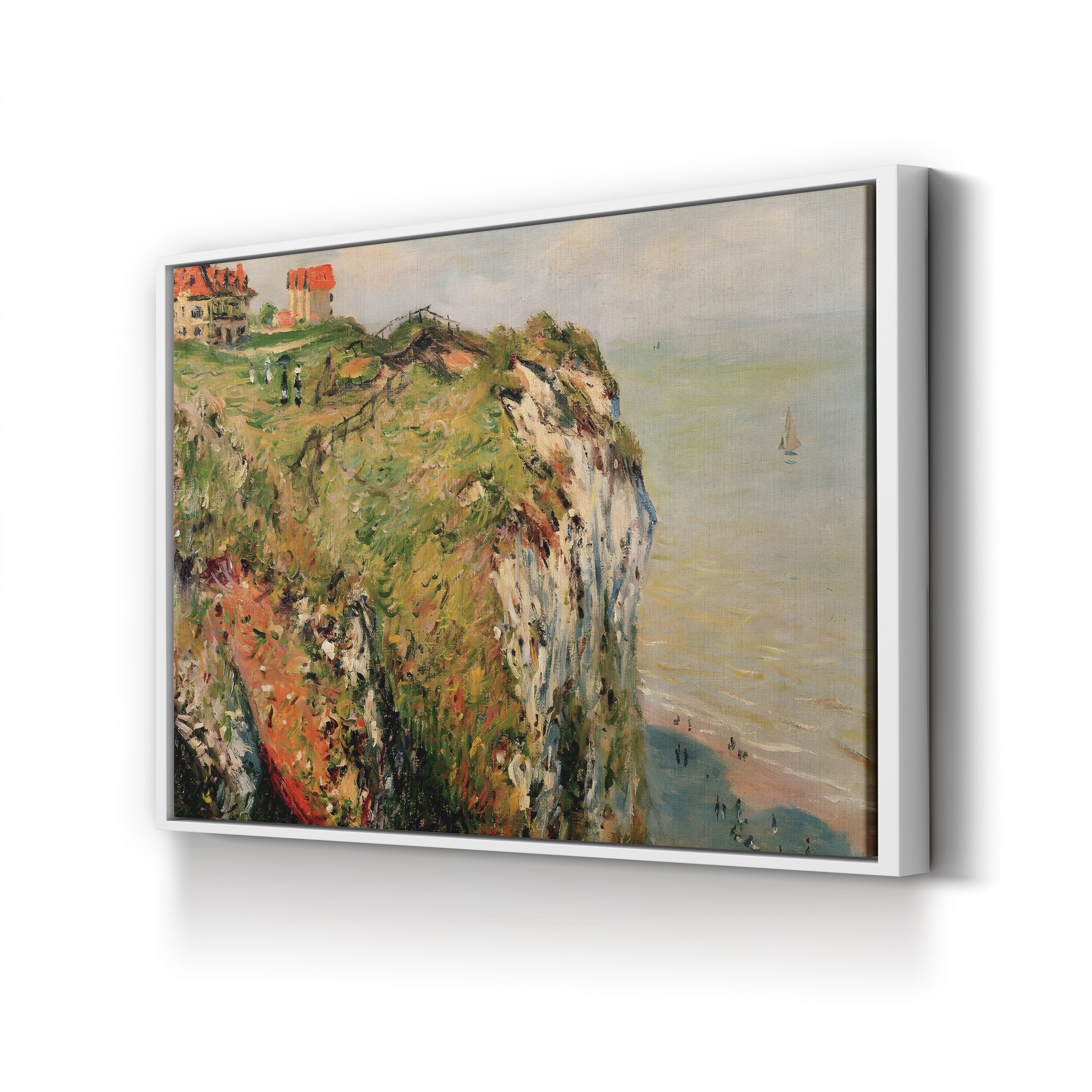 Cliff at Dieppe, 1882 – Claude Monet Wall Art | Impressionist Norman Coastal Canvas Print