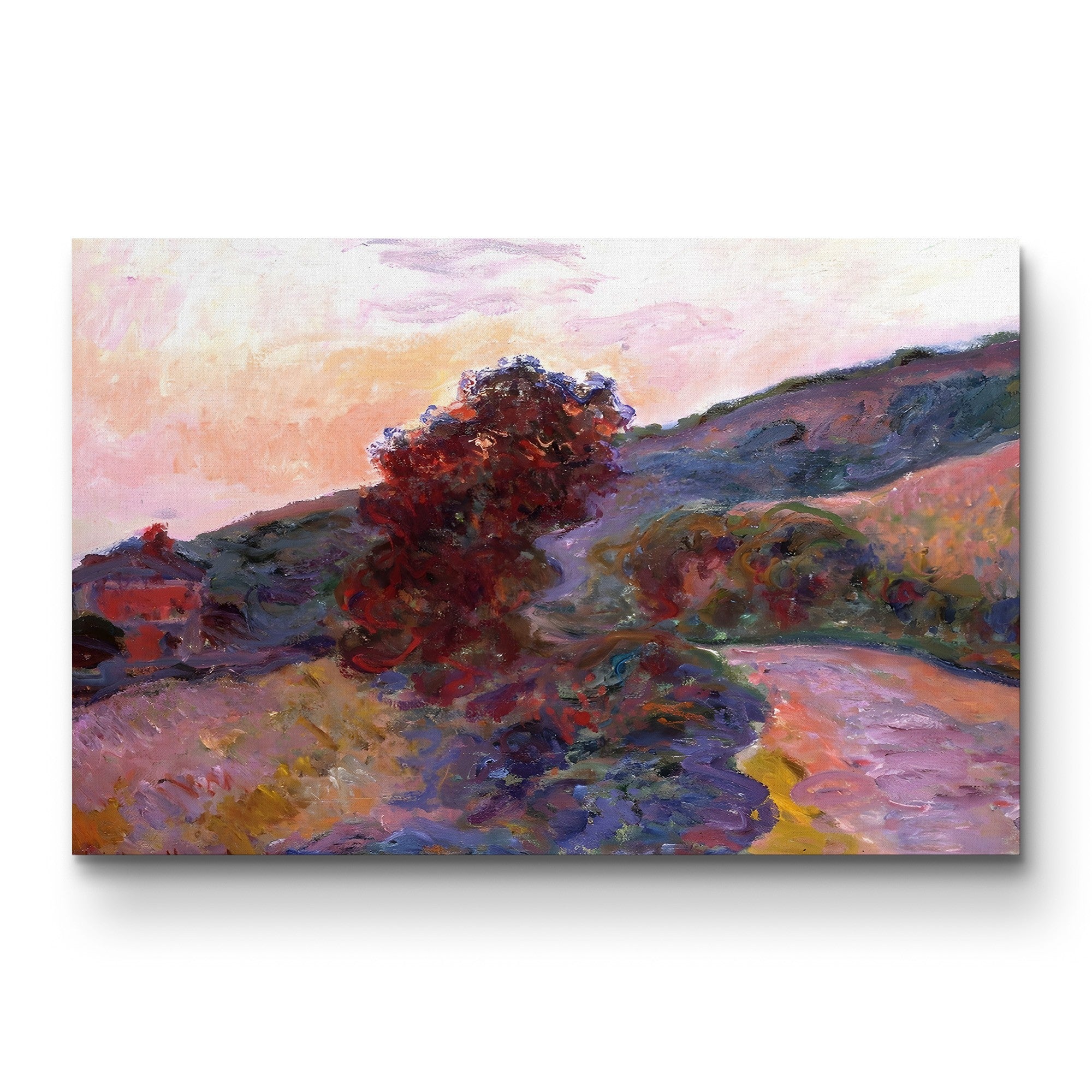 Coucher de Soleil à Giverny, 1886 – Claude Monet Wall Art | Impressionist Sunset Landscape Canvas Print