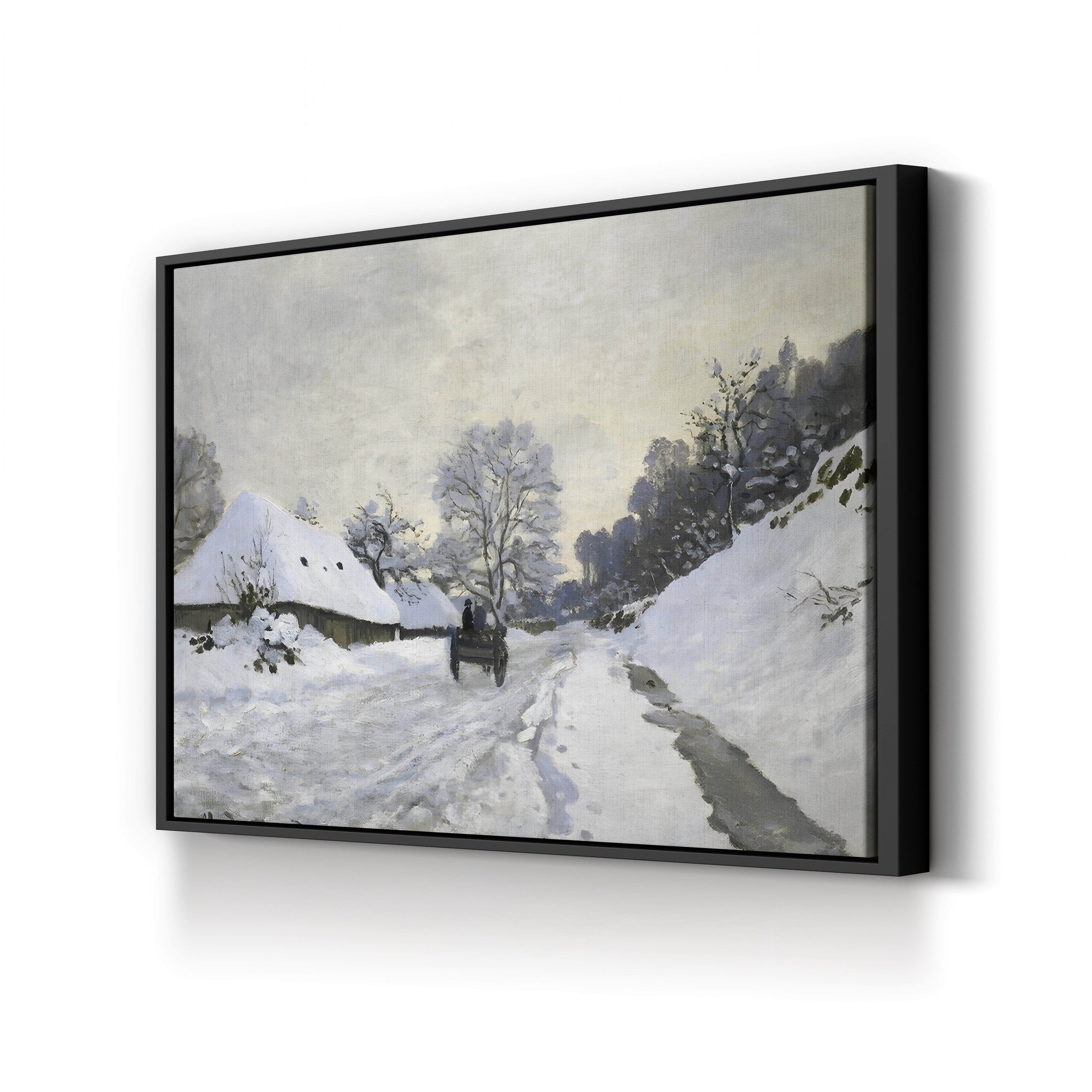 The Cart, Snow-Covered Road at Honfleur (La Charrette. Route sous la neige à Honfleur), 1867 by Claude Monet