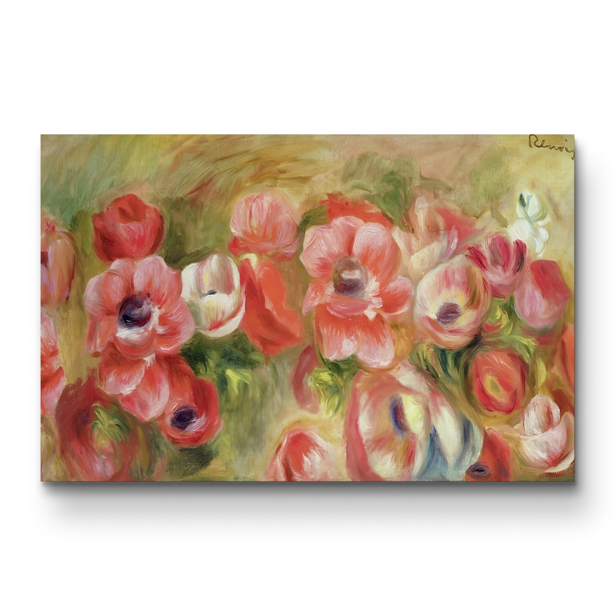 Anemones, 1890 – Pierre-Auguste Renoir Wall Art | Impressionist Floral Still Life Canvas Print