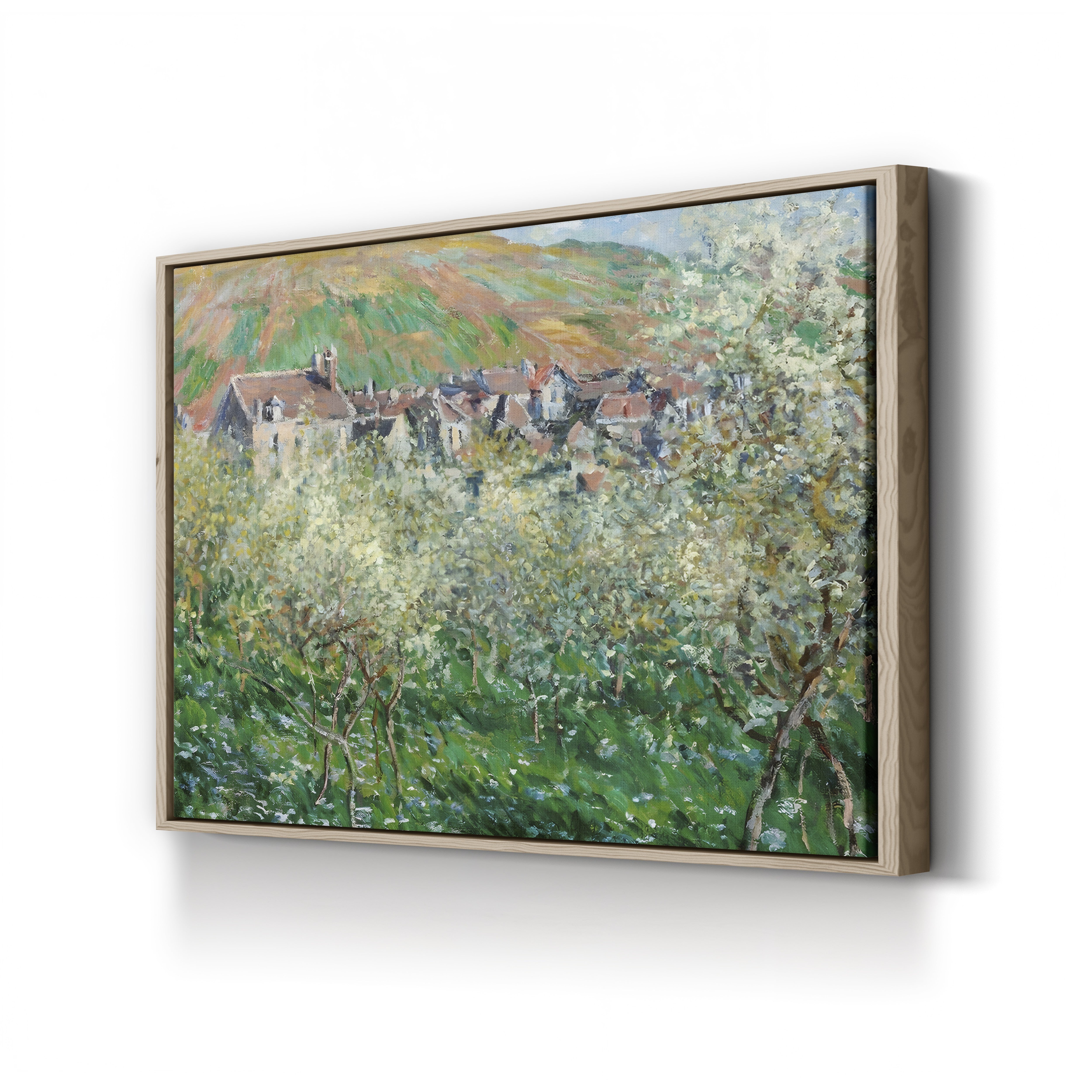 Flowering Plum Trees, 1879 – Claude Monet Wall Art | Impressionist Spring Blossom Canvas Print