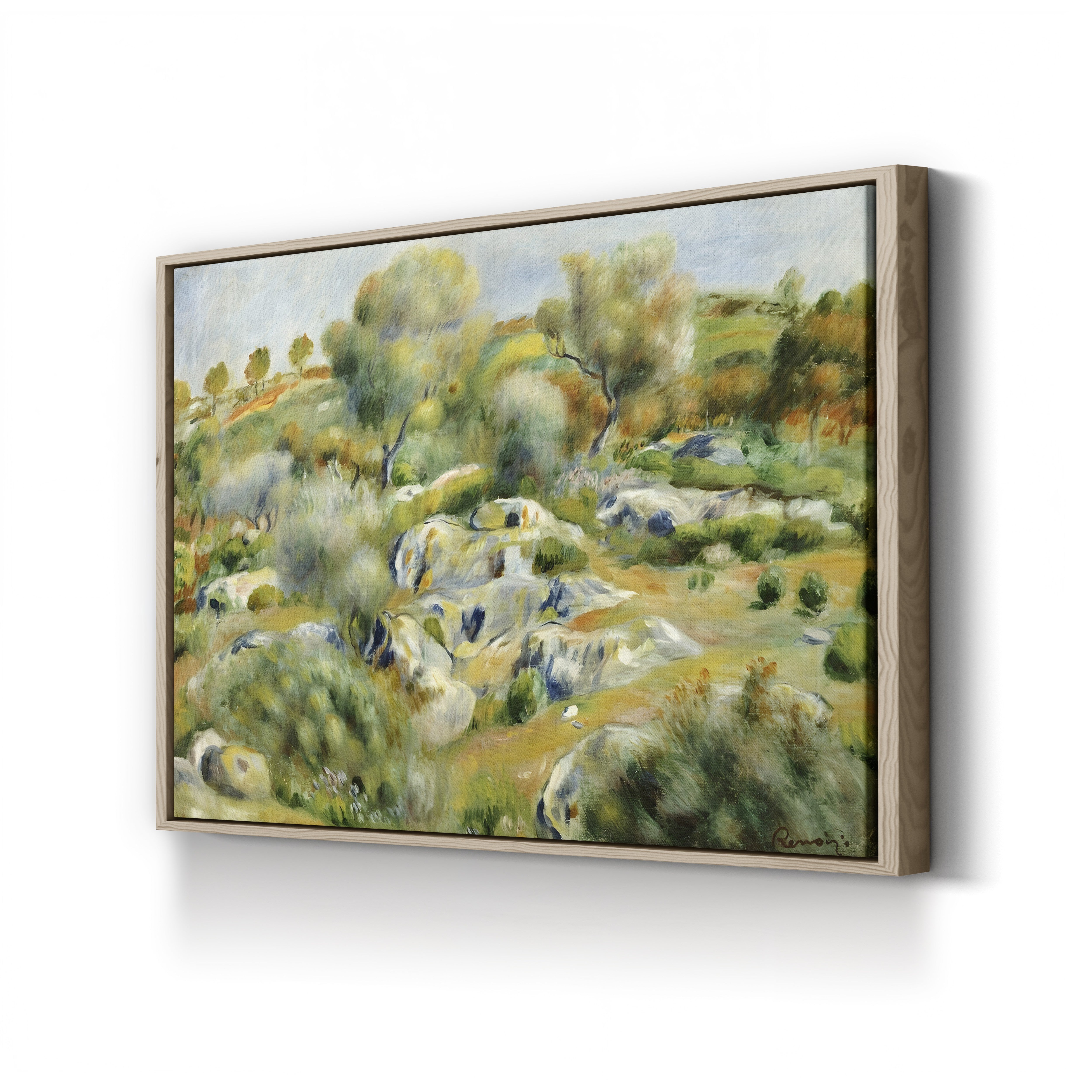 Brittany Landscape with Trees and Rocks – Pierre-Auguste Renoir Wall Art | Impressionist Landscape Canvas Print