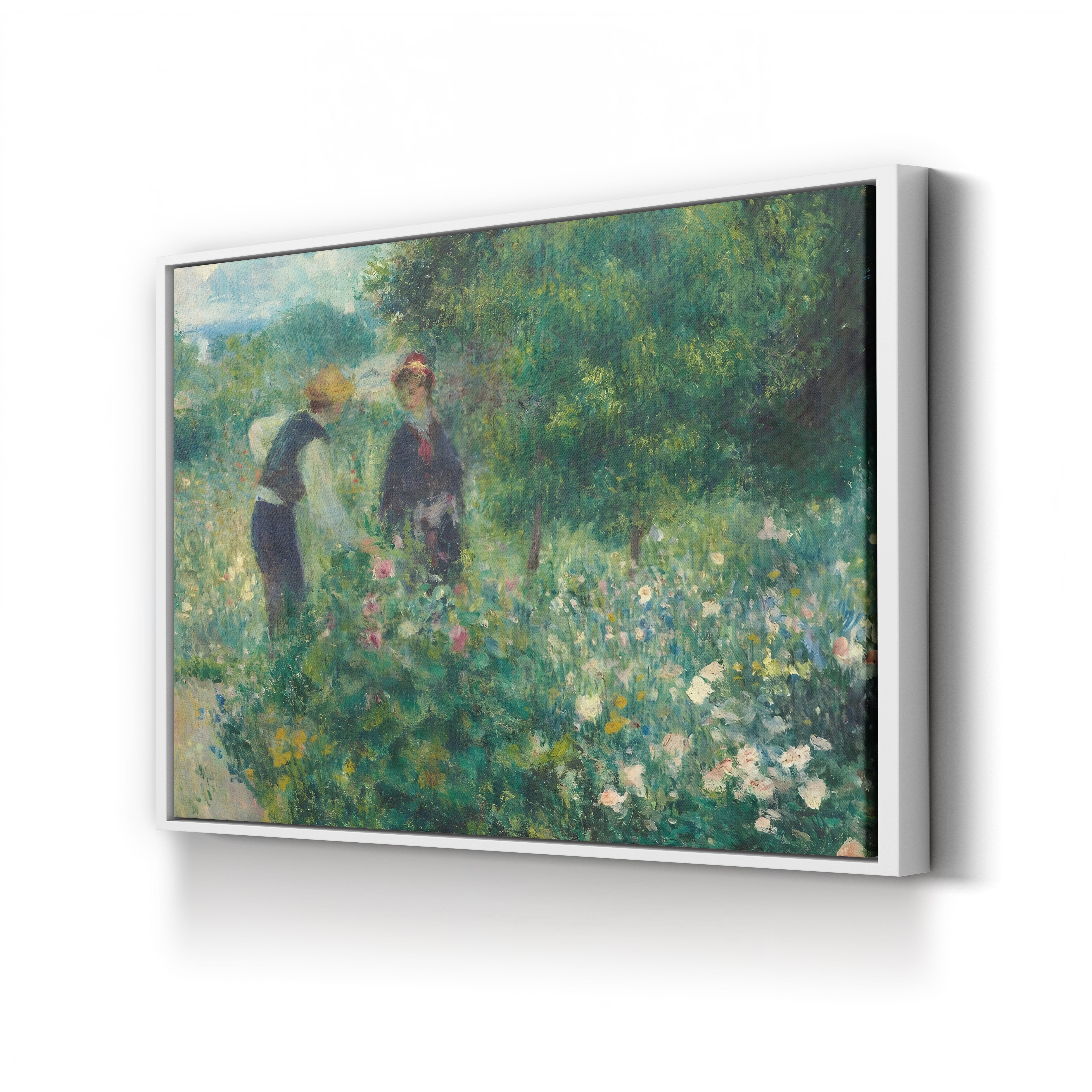 Picking Flowers, 1875 – Renoir Wall Art | Impressionist Pastoral Canvas