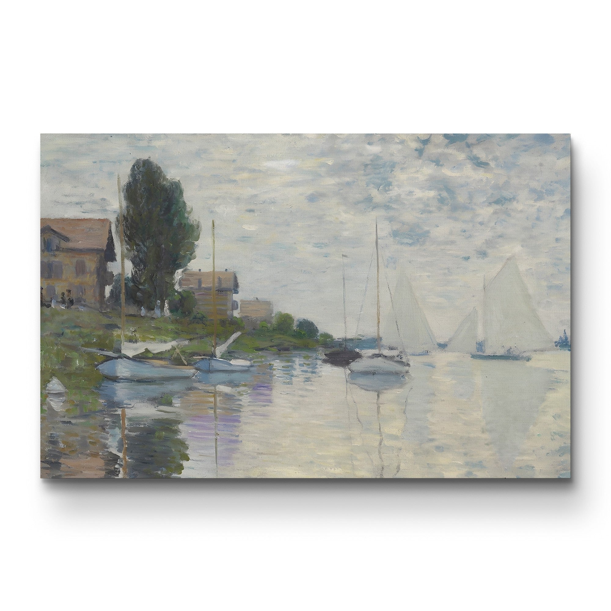 Au Petit Gennevilliers, 1874 – Claude Monet Wall Art | Early Impressionist Seine Canvas Print