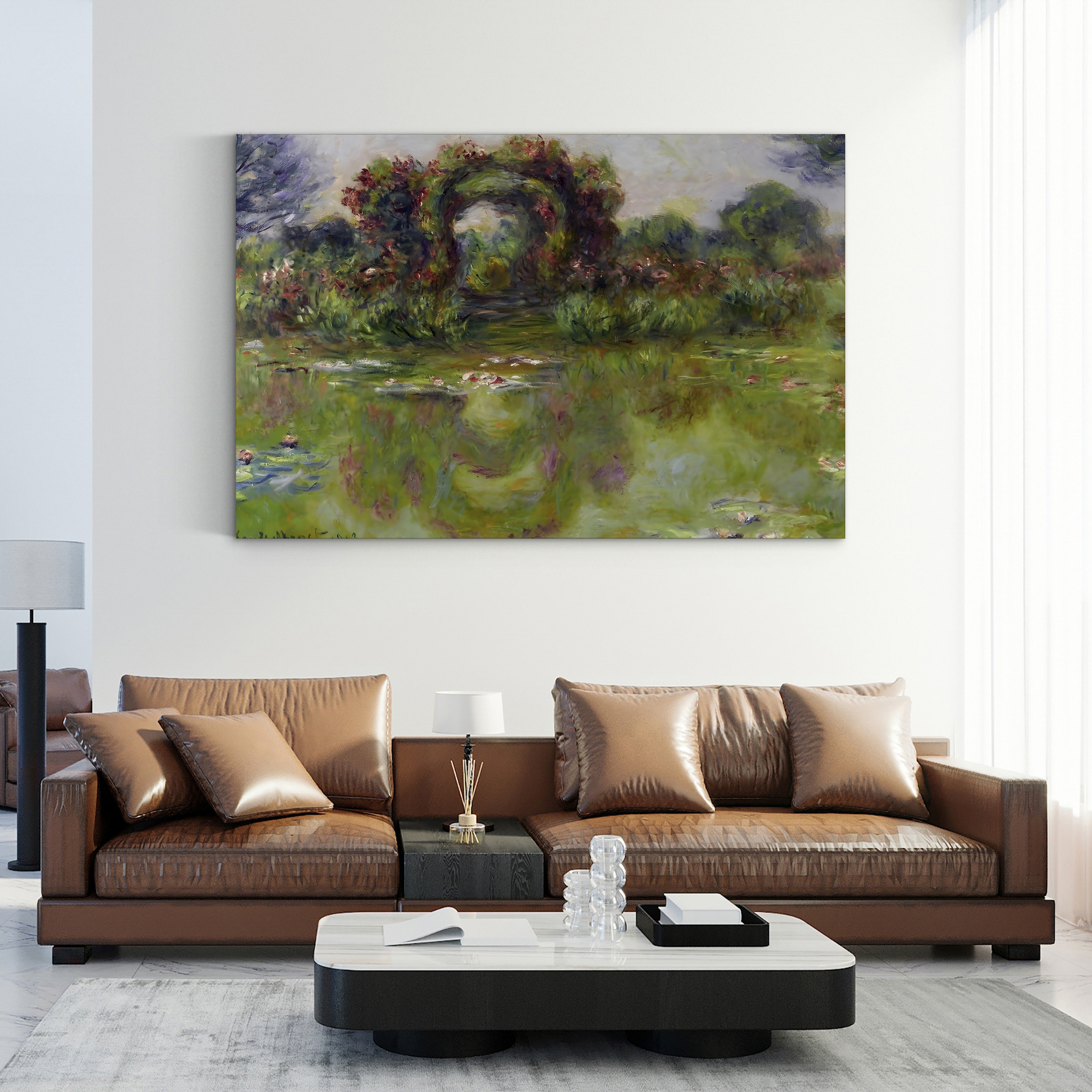 Bassin aux Nymphéas, Les Rosiers, 1913 – Claude Monet Wall Art | Late Impressionist Water Lilies Canvas Print