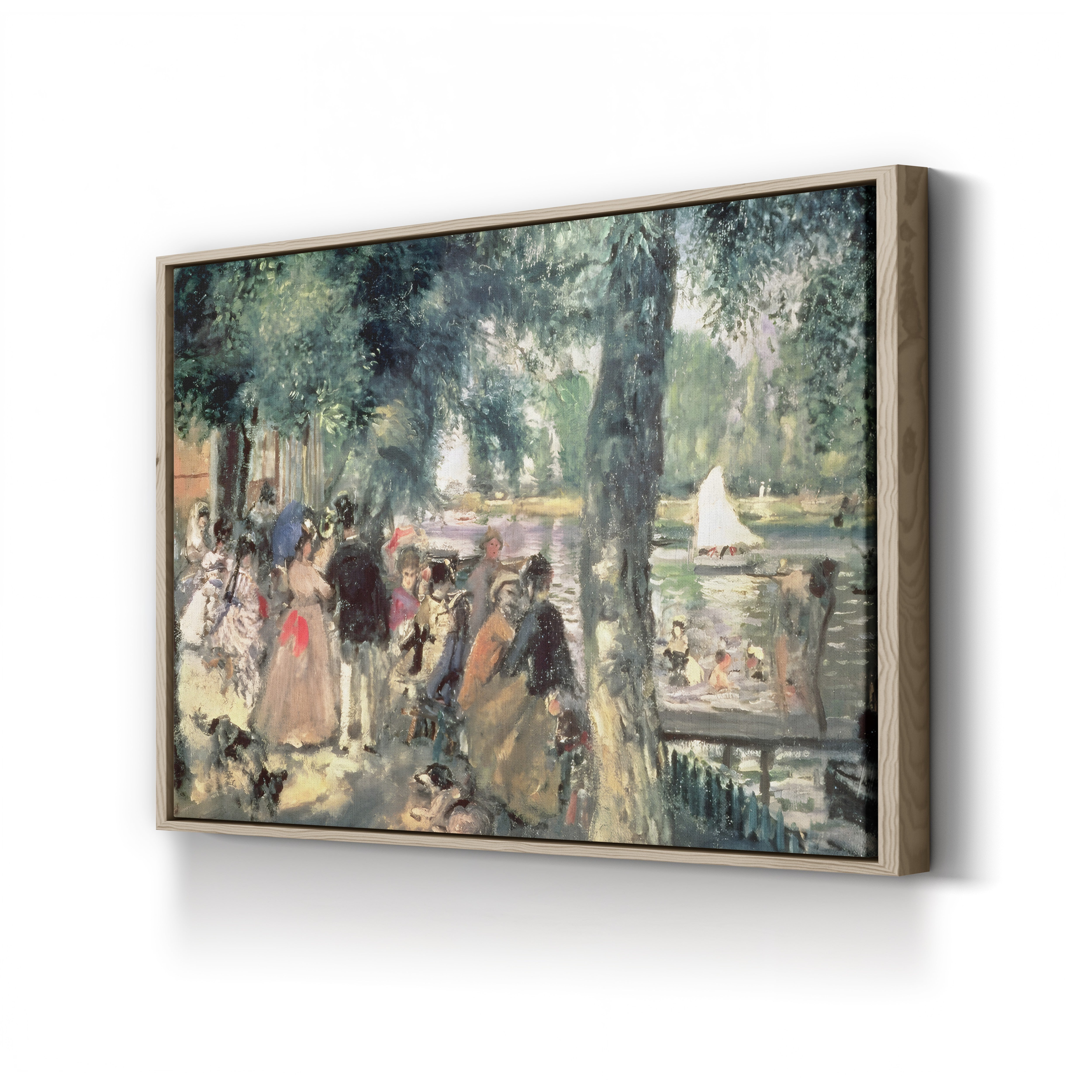 Bathing on the Seine / La Grenouillère, c. 1869 – Pierre-Auguste Renoir Wall Art | Impressionist River Canvas Print