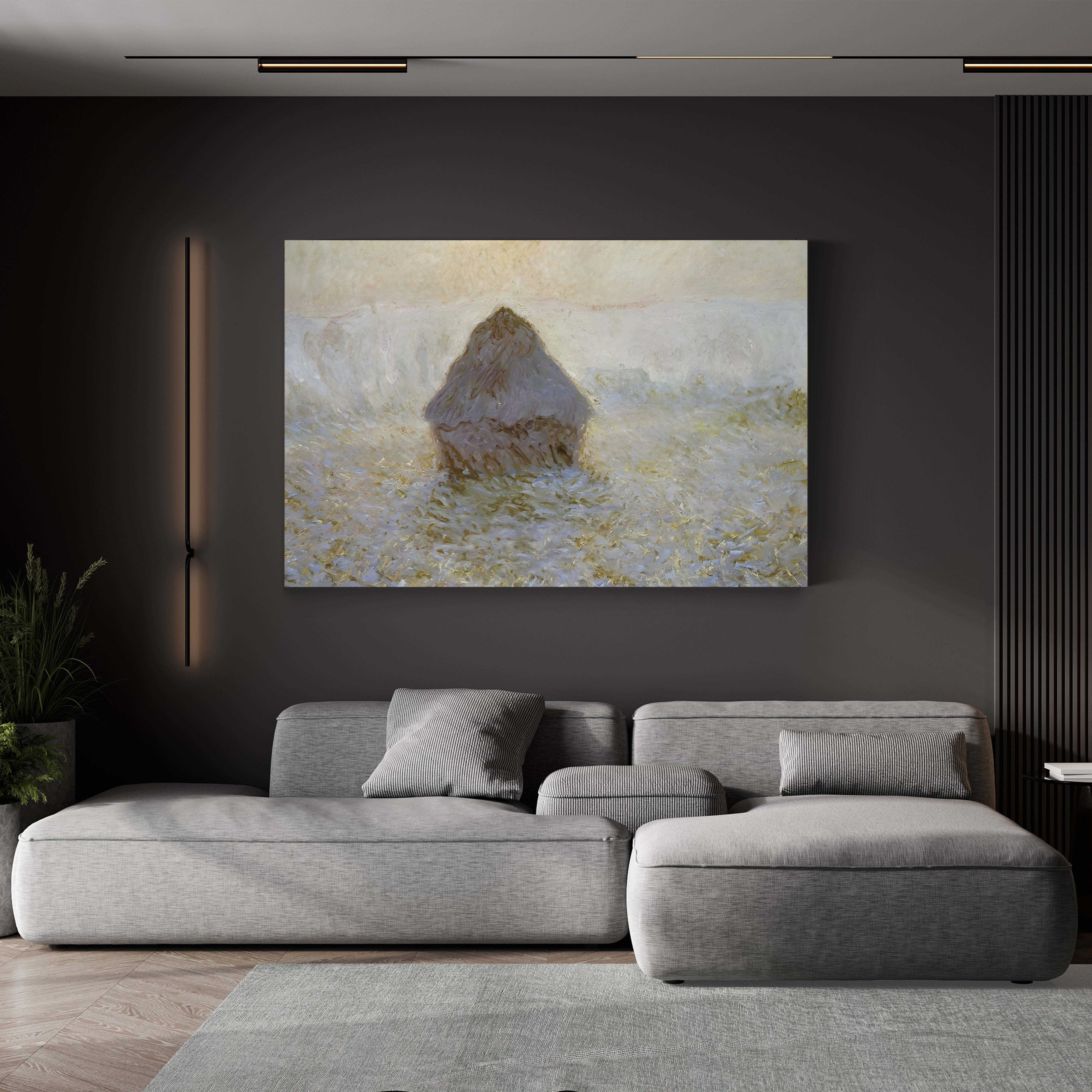 Haystacks, Sun in the Mist – Claude Monet Wall Art | Impressionist Series Canvas Print