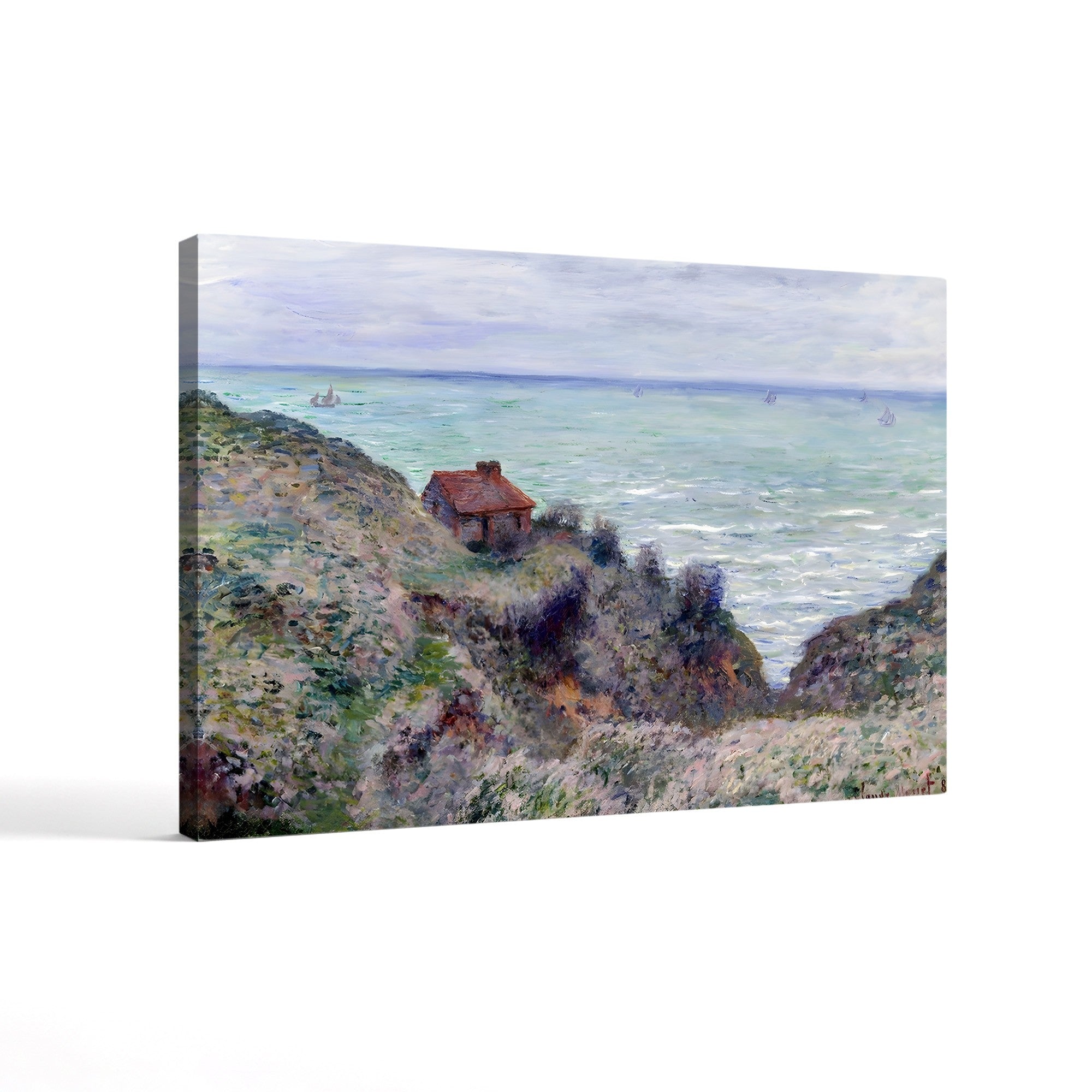 Cabin of the Customs Watch – Claude Monet Wall Art | Impressionist Norman Clifftop Canvas Print