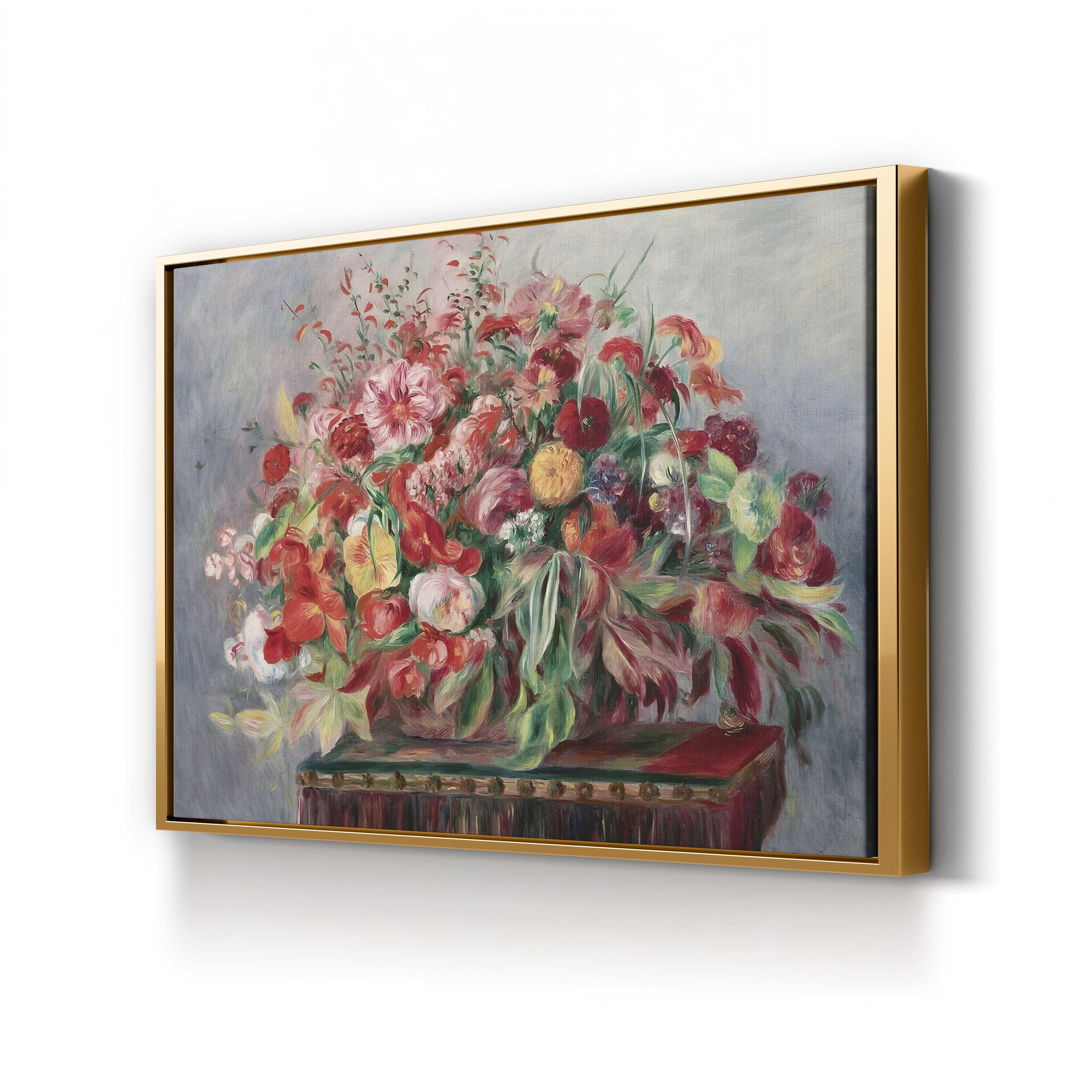 Basket of Flowers (Corbeille de Fleurs), 1890 – Pierre-Auguste Renoir Wall Art | Impressionist Floral Canvas Print