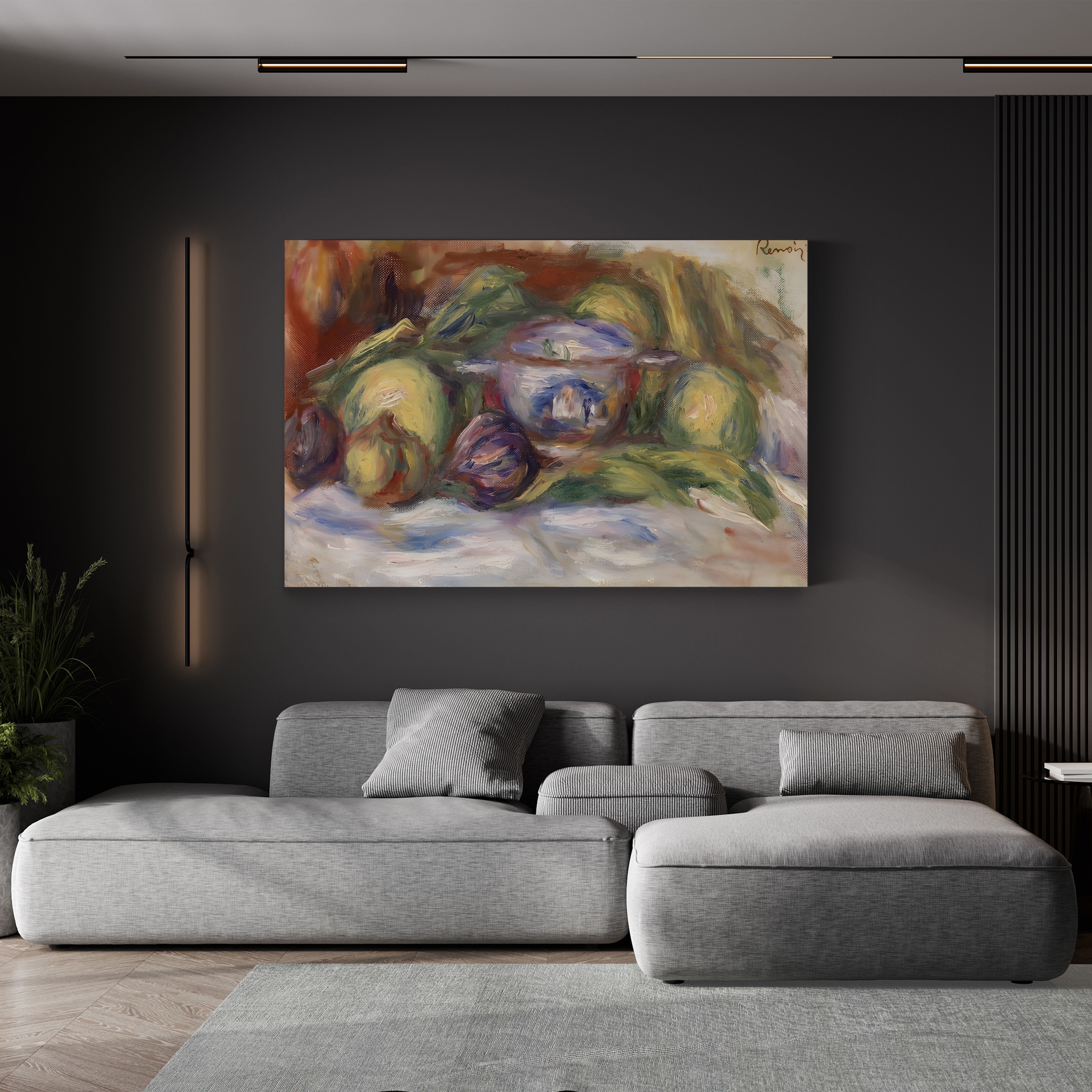 Bowl of Figs and Apples, 1916 – Pierre-Auguste Renoir Wall Art | Late Impressionist Still Life Canvas Print