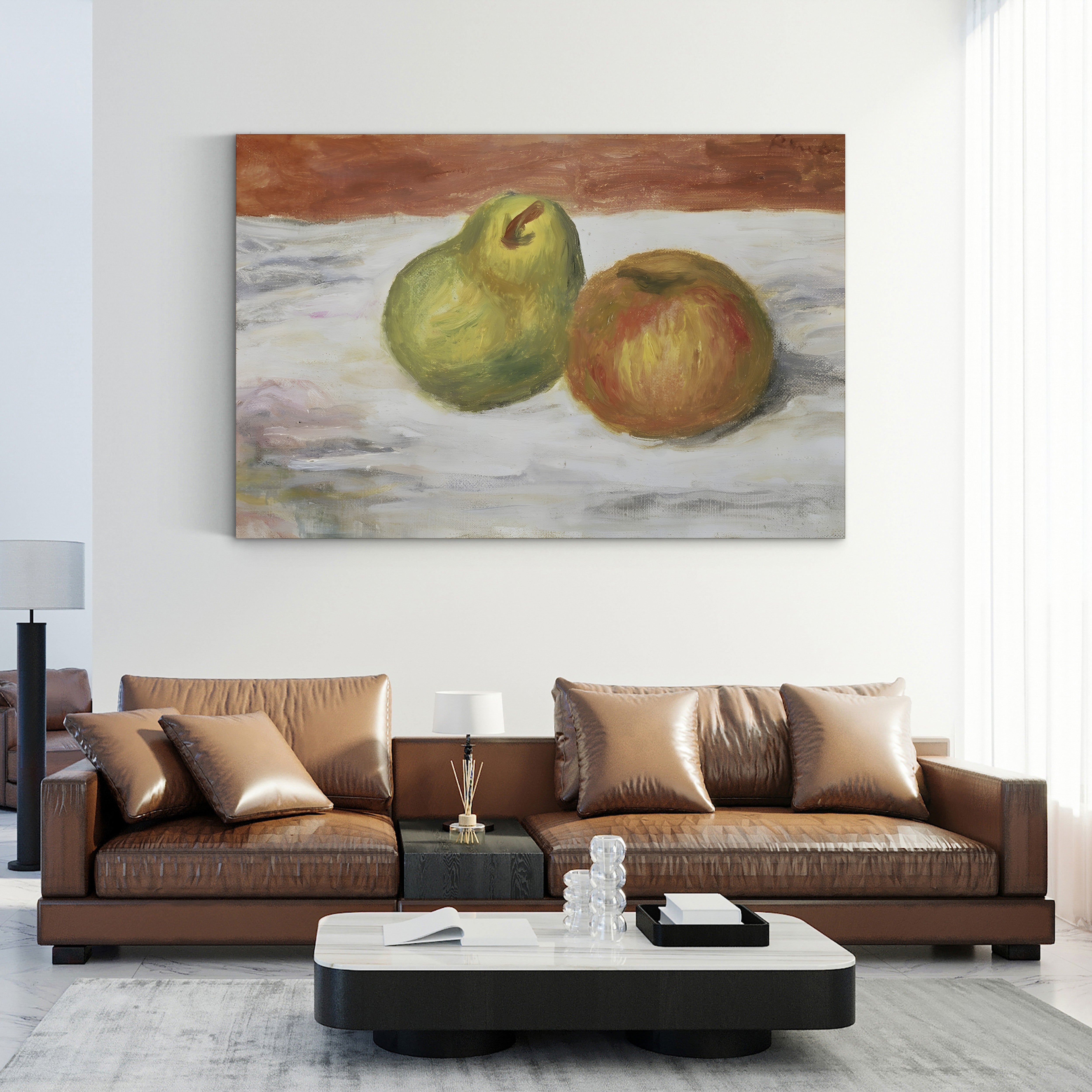 Apple and Pear, 1909 – Pierre-Auguste Renoir Wall Art | Impressionist Still Life Canvas Print