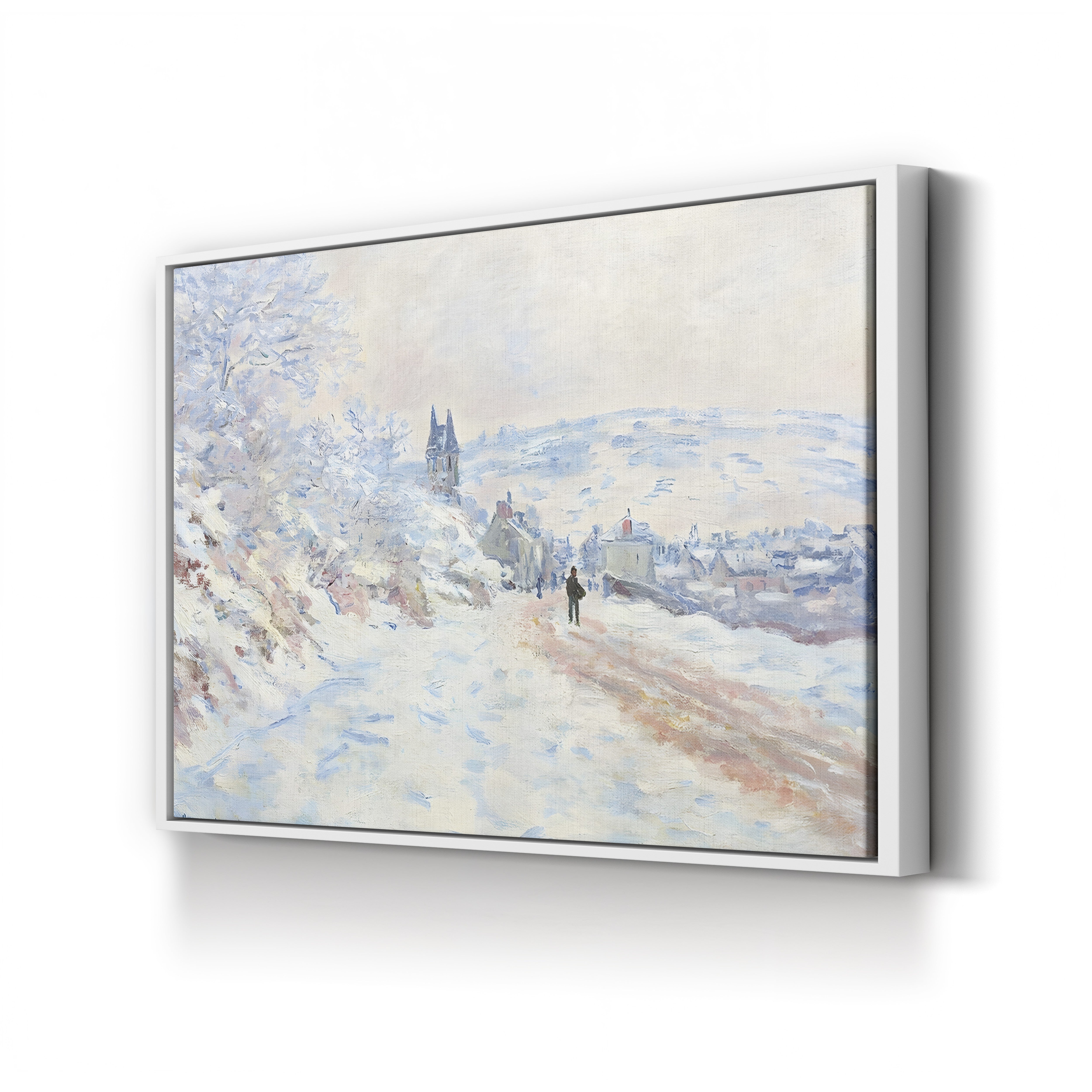 La Route de Vétheuil, Effet de Neige, 1879 – Claude Monet Wall Art | Atmospheric Impressionist Winter Snow Canvas Print