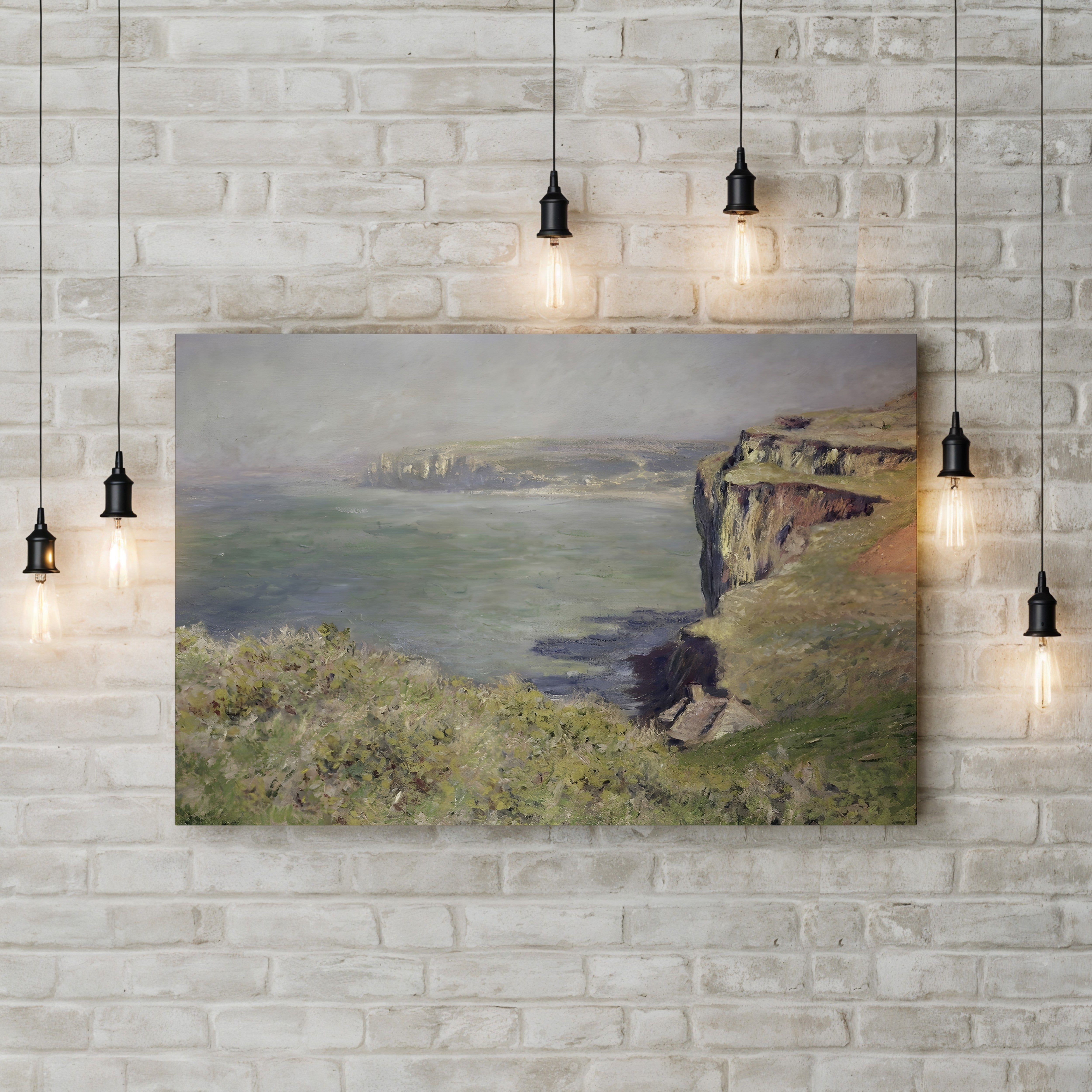 Cliff at Varengeville, 1882 – Claude Monet Wall Art | Impressionist Norman Clifftop Canvas Print