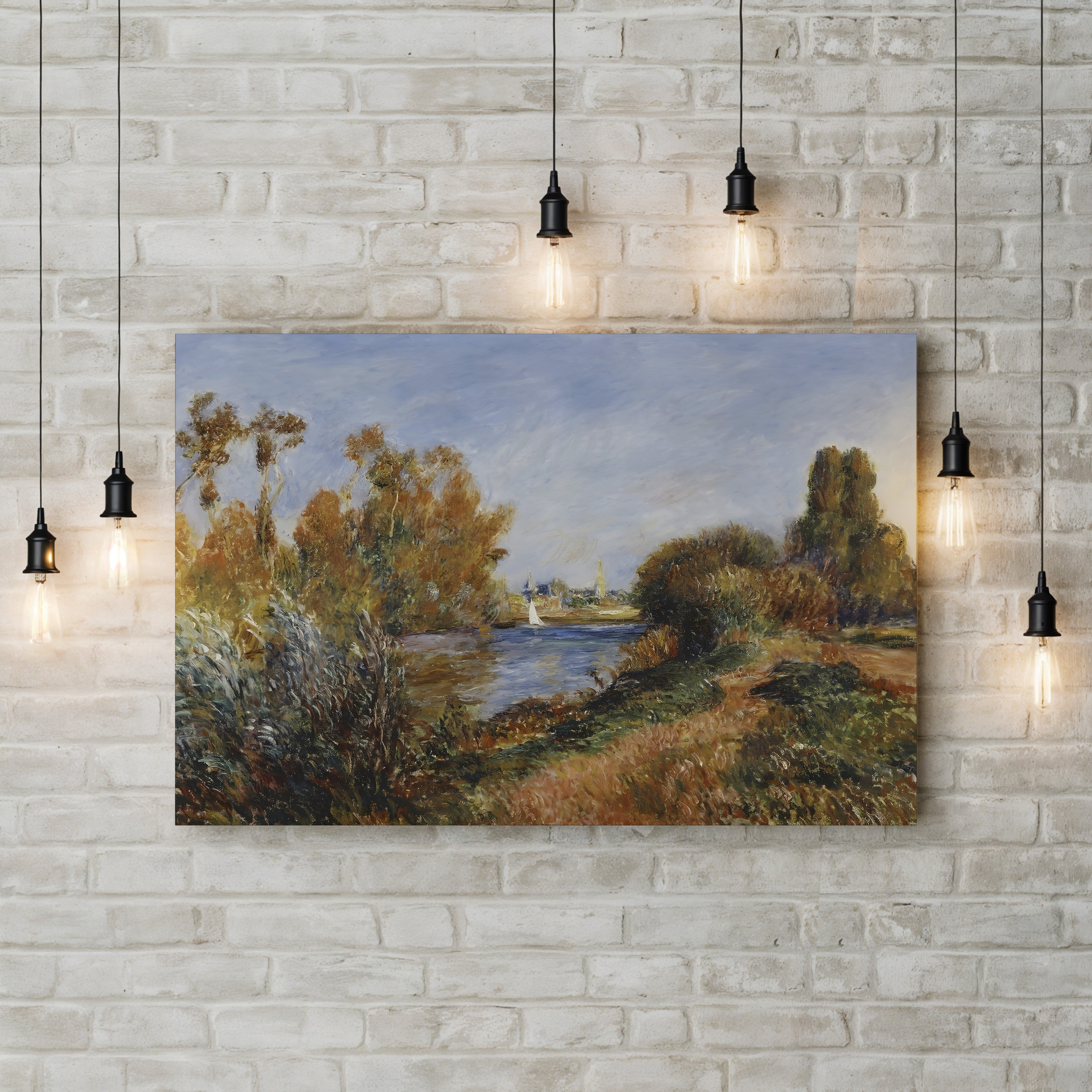 The Seine at Argenteuil, 1888 – Pierre-Auguste Renoir Wall Art | Impressionist River Canvas Print