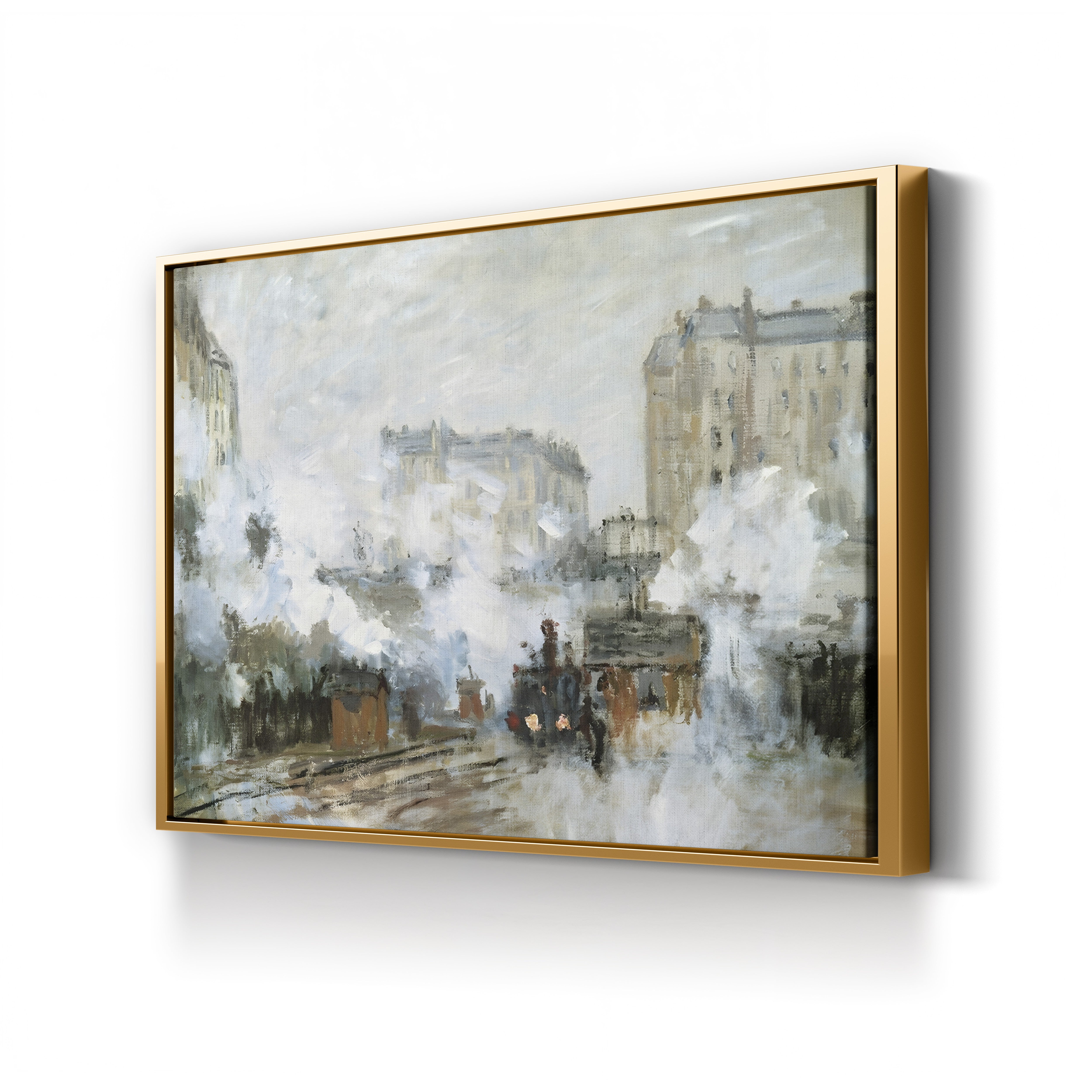 Exterior of the Gare Saint-Lazare, Arrival of a Train, 1877 – Claude Monet Wall Art | Impressionist Railway Print