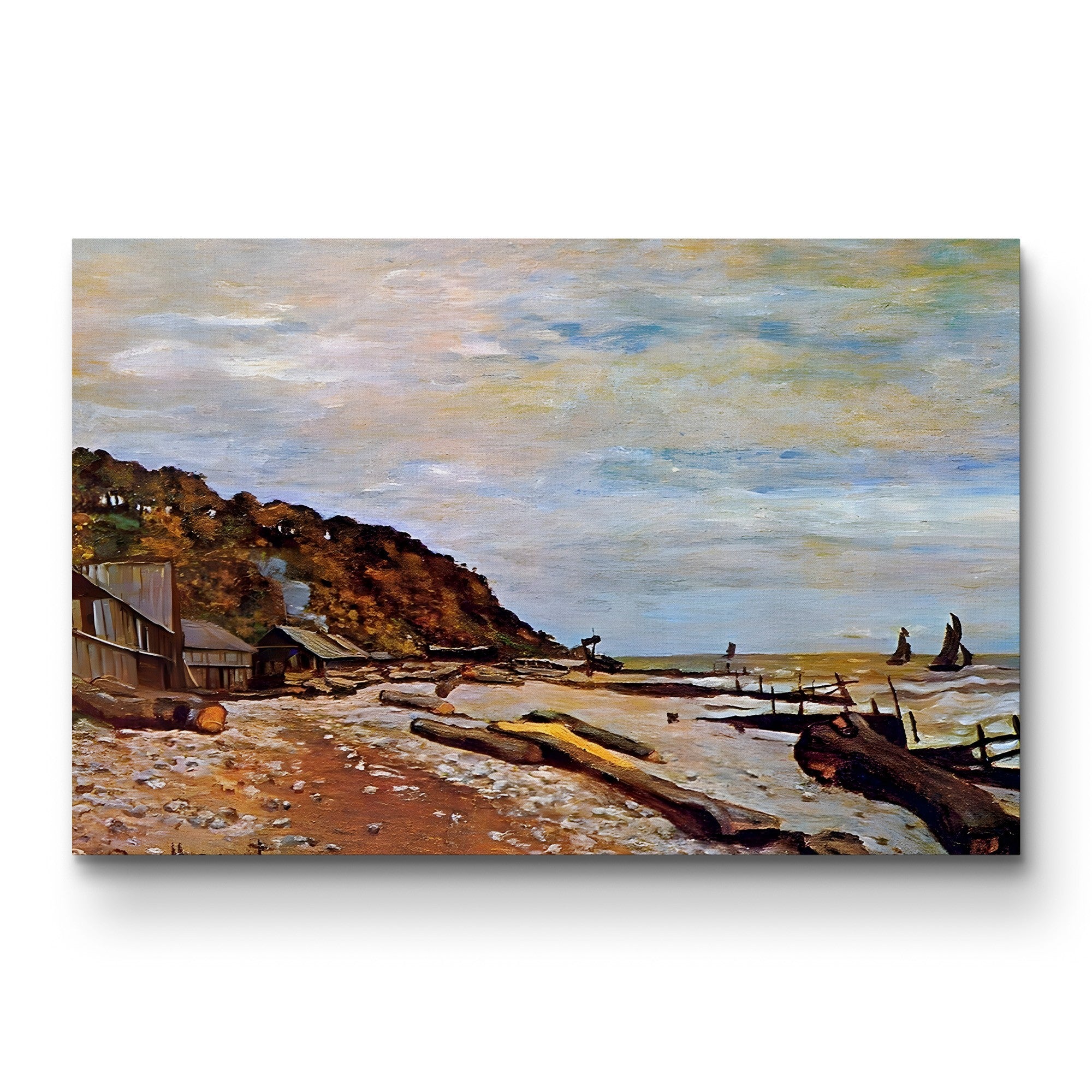 Boatyard near Honfleur, 1864 – Claude Monet Wall Art | Early Impressionist Norman Port Canvas Print